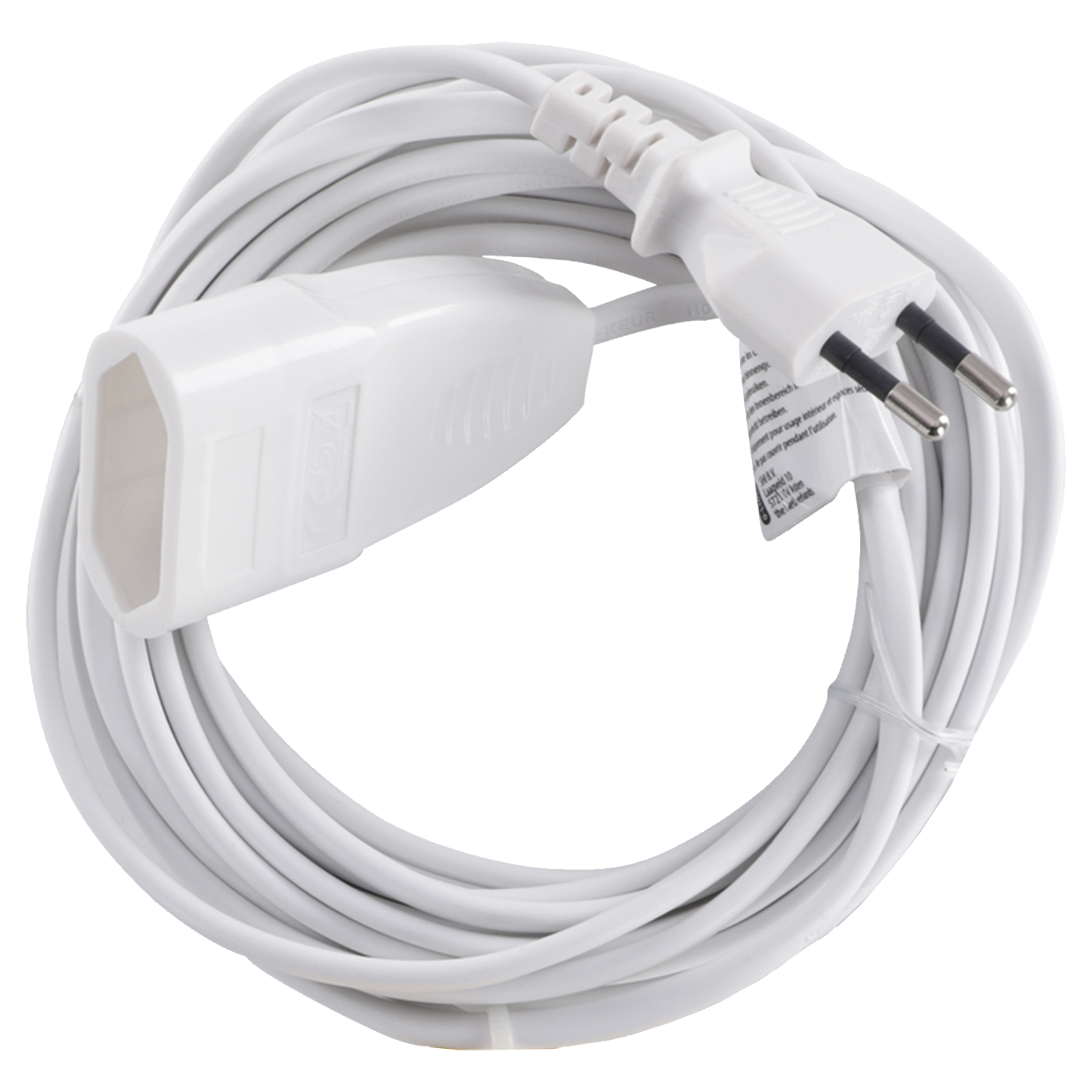 55.204.60 Q-Link  verlengsnoer euro - H03VVH2-F wit 2 x 0.75 mm², 5 m