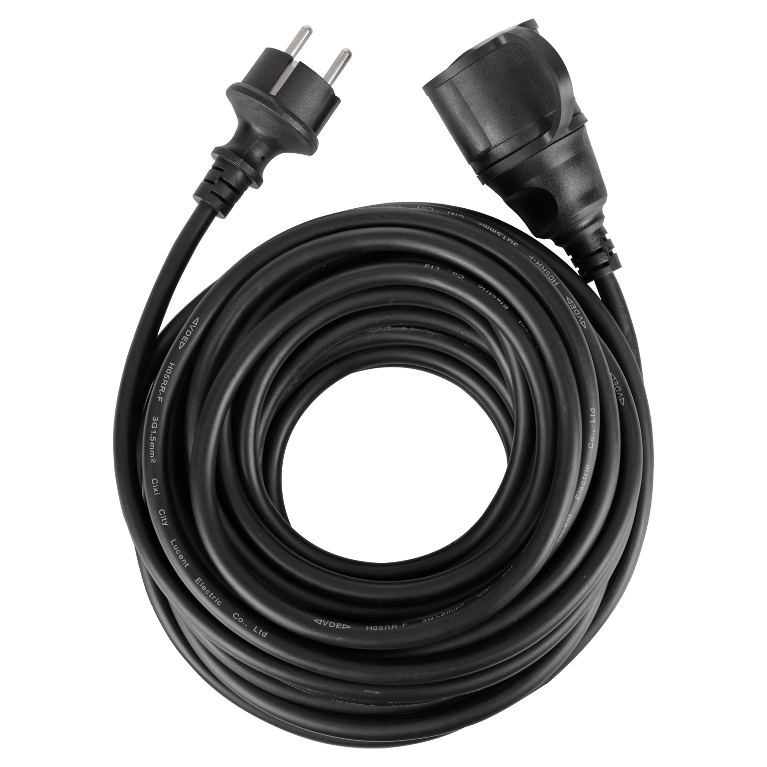 55.204.70 Q-Link  verlengsnoer randaarde - IP44 - H05RRF zwart 3 x 1.5 mm², 12 m