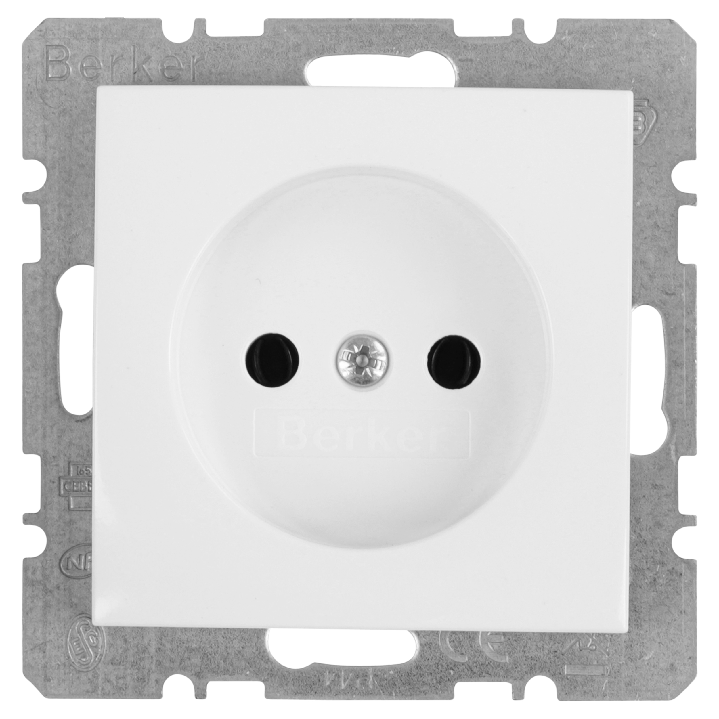 58.003.40 Berker S1 contactdoos inbouw - 1-voudig polarwit 