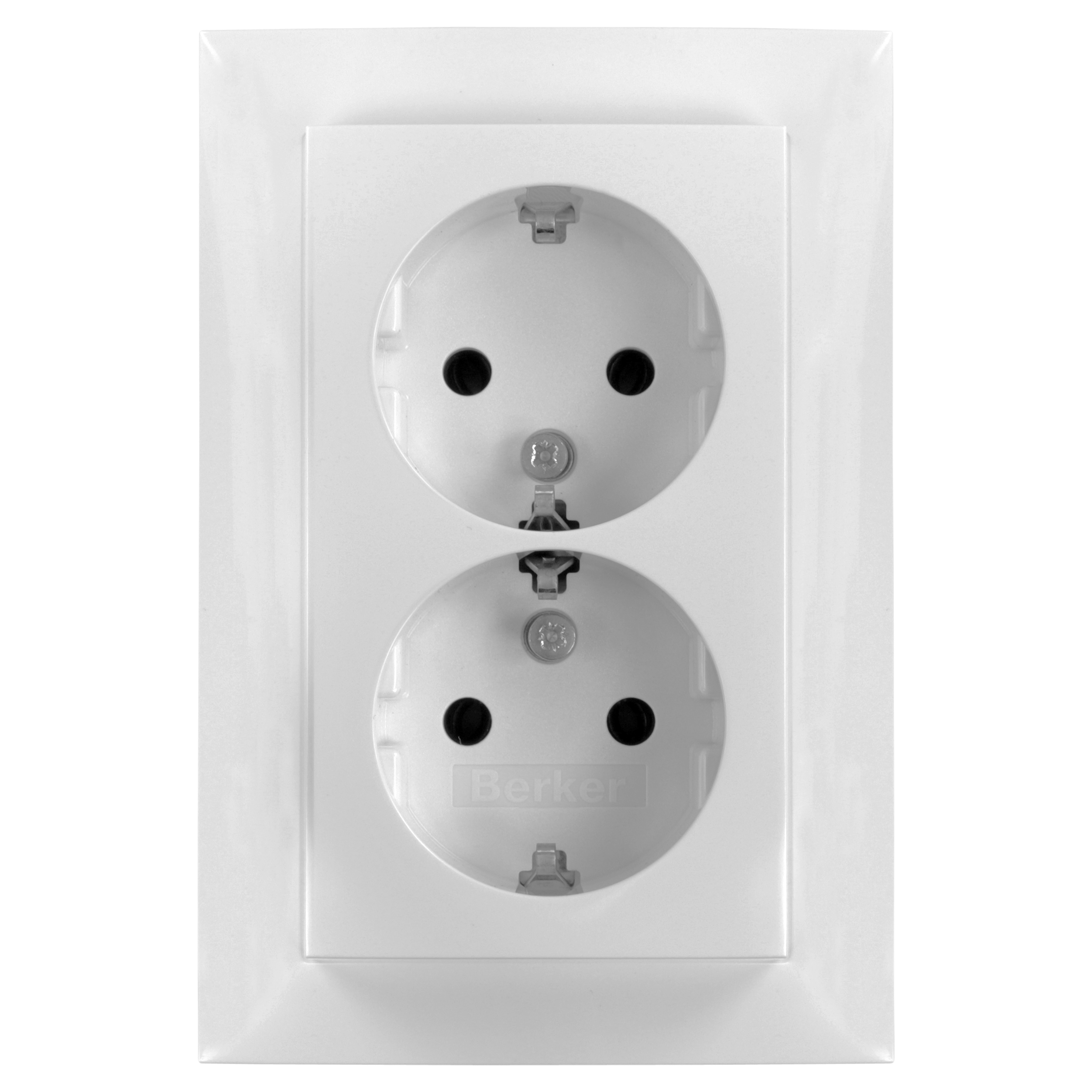 58.003.51 Berker S1 contactdoos inbouw - 2-voudig - randaarde polarwit 