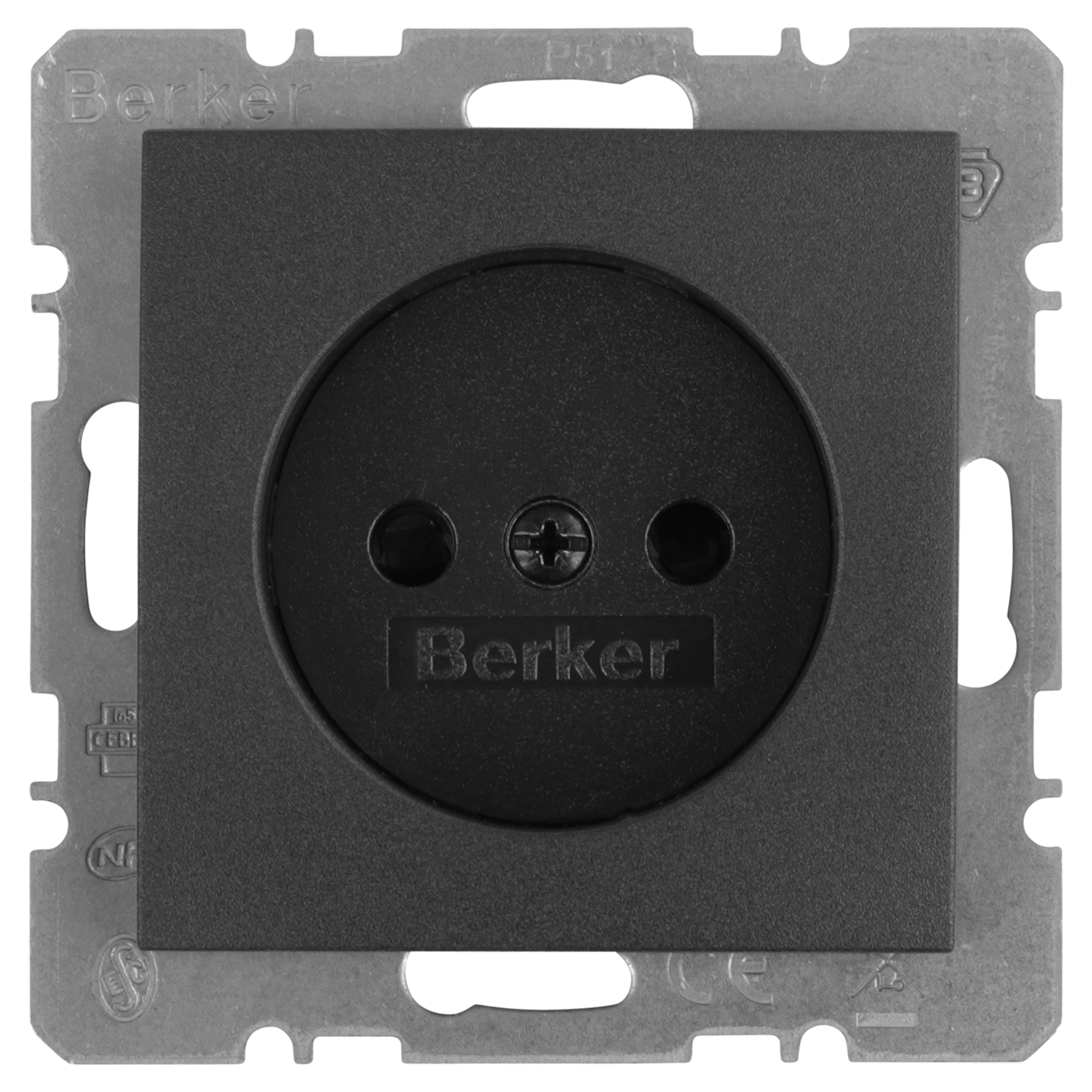 58.004.40 Berker S1 contactdoos inbouw - 1-voudig antraciet 