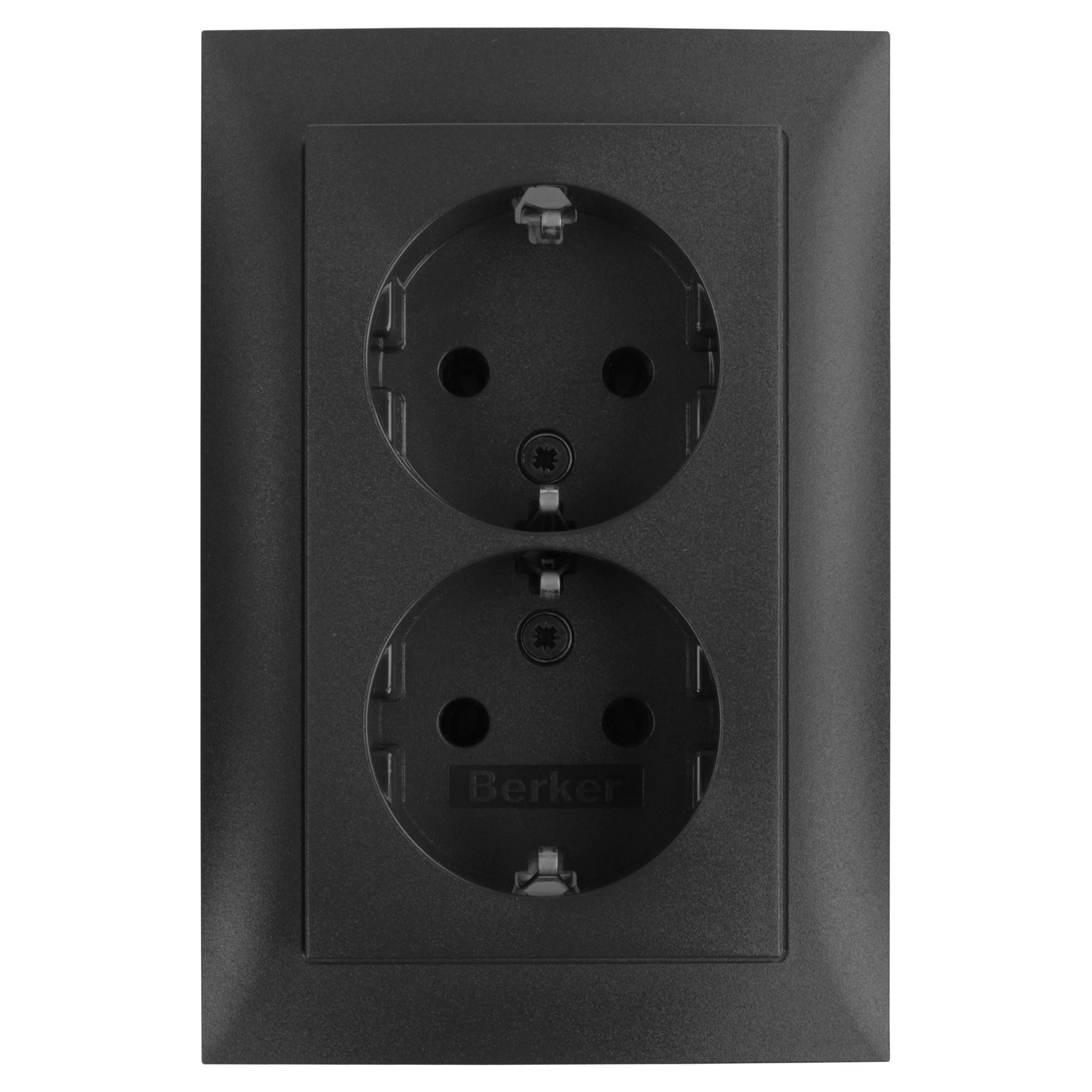 58.004.51 Berker S1 contactdoos inbouw - 2-voudig - randaarde antraciet 
