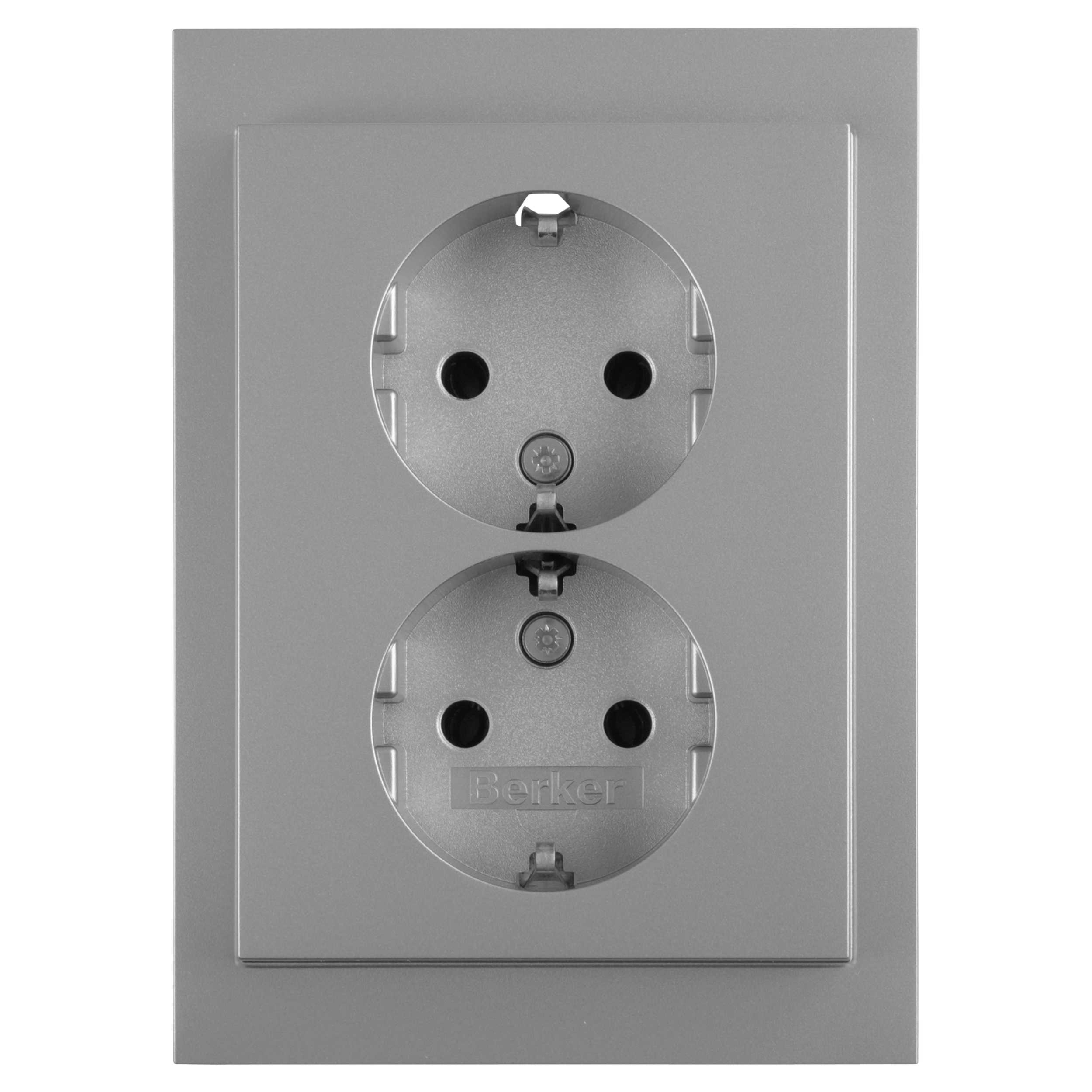 58.005.51 Berker K5 contactdoos inbouw - 2-voudig - randaarde RVS 