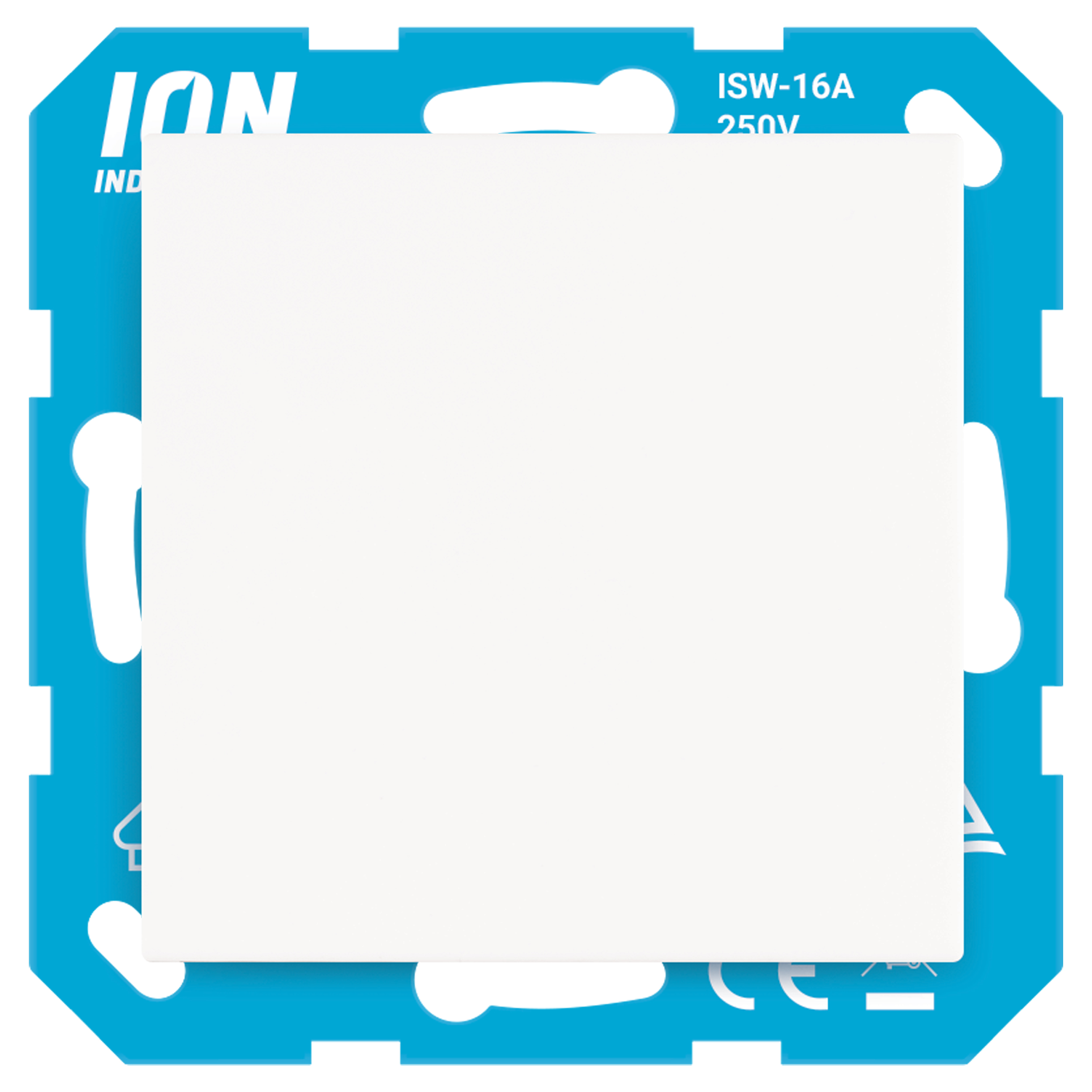 58.006.43 ION Industries V1/J1 contactdoos inbouw - 1-voudig - randaarde - spatwaterdicht - met aanraakbeveiliging - met klep alpin wit 71 x 71 x 32 mm