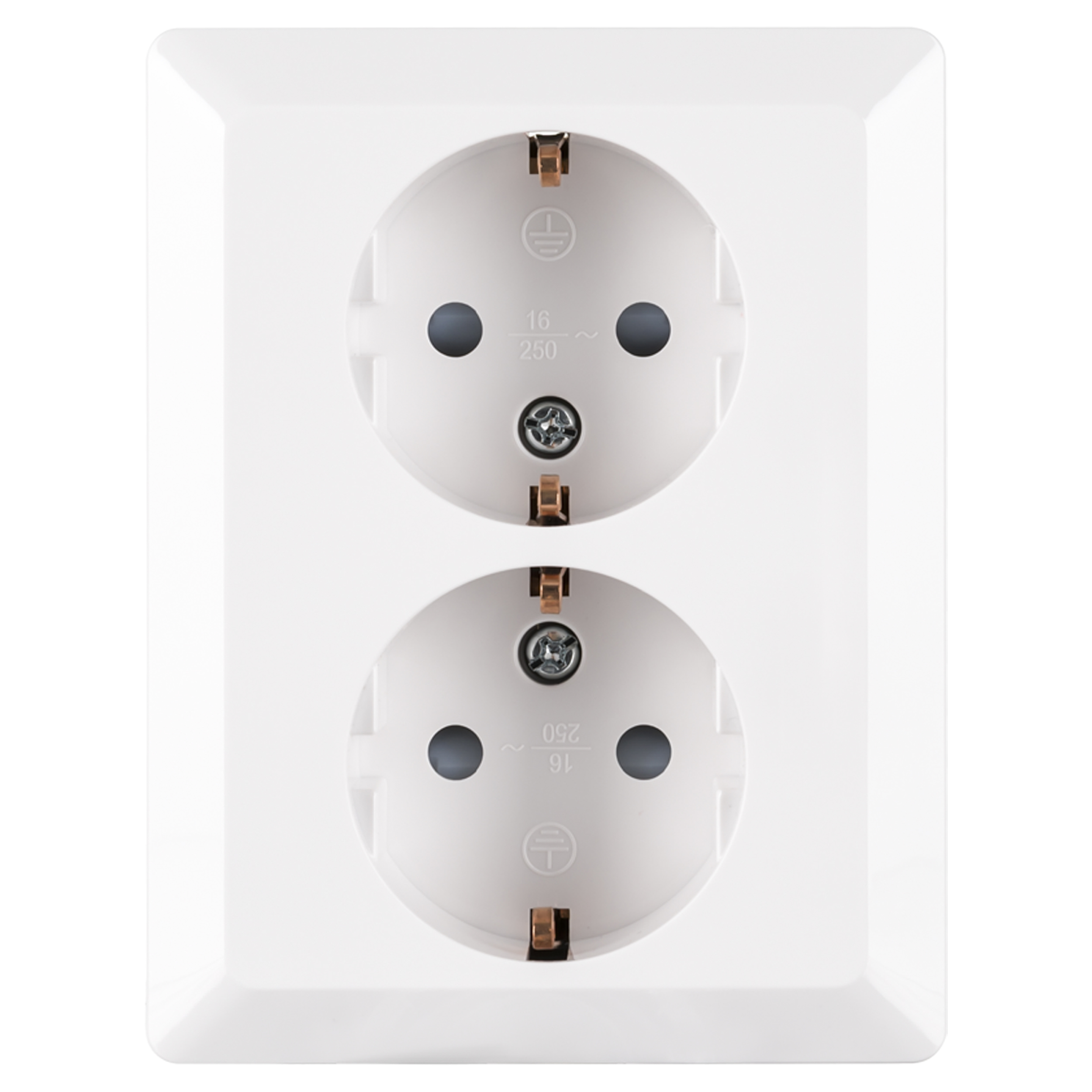 58.006.50 ION Industries V1/J1 contactdoos inbouw - 2-voudig - randaarde alpin wit 