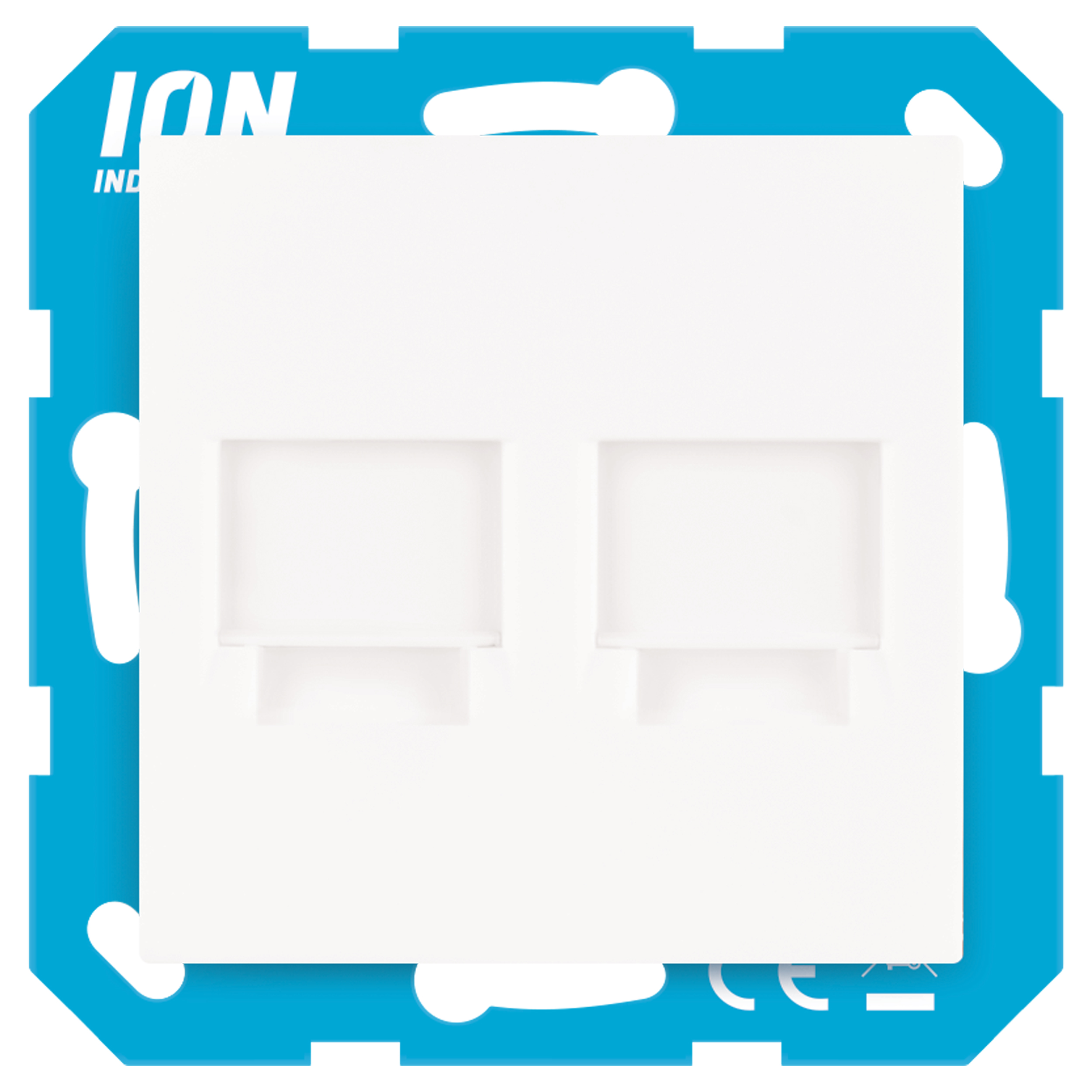 58.006.62 ION Industries V1/J1 contactdoos inbouw - TV/CAT6 - recht alpin wit 71 x 71 mm