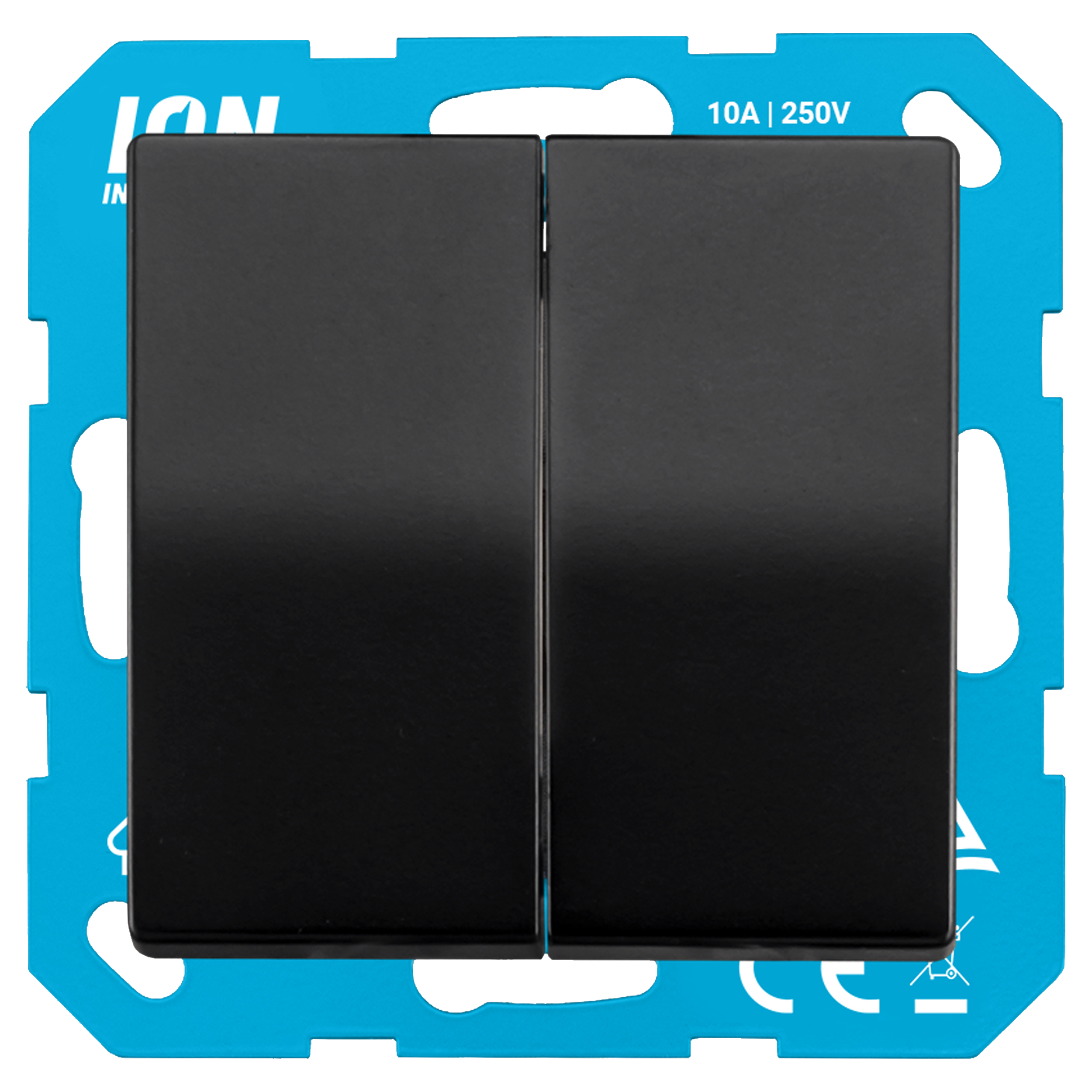 58.007.02 ION Industries V1/J1 schakelaar inbouw - serie mat zwart 