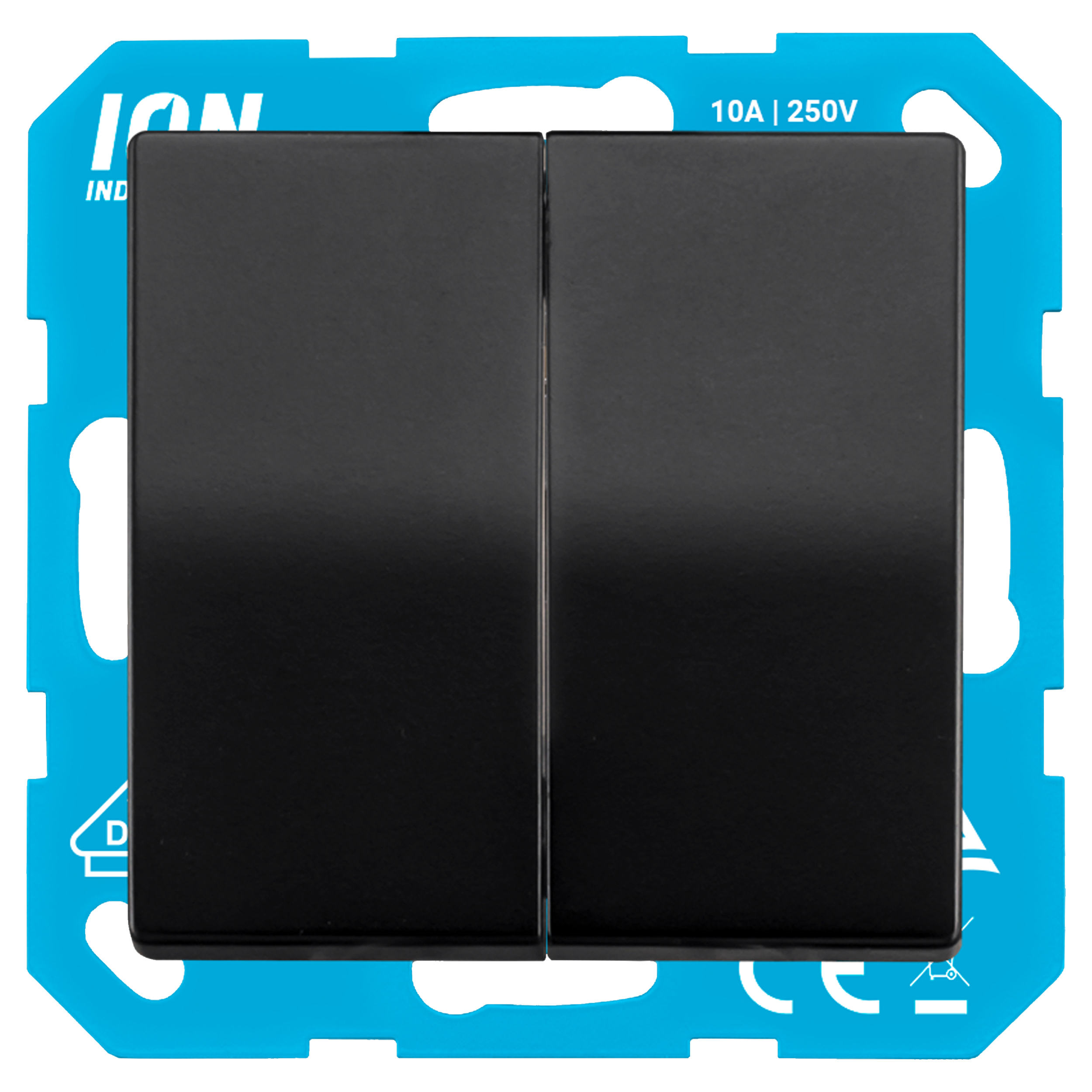 58.007.03 ION Industries V1/J1 schakelaar inbouw - wissel/wissel mat zwart 