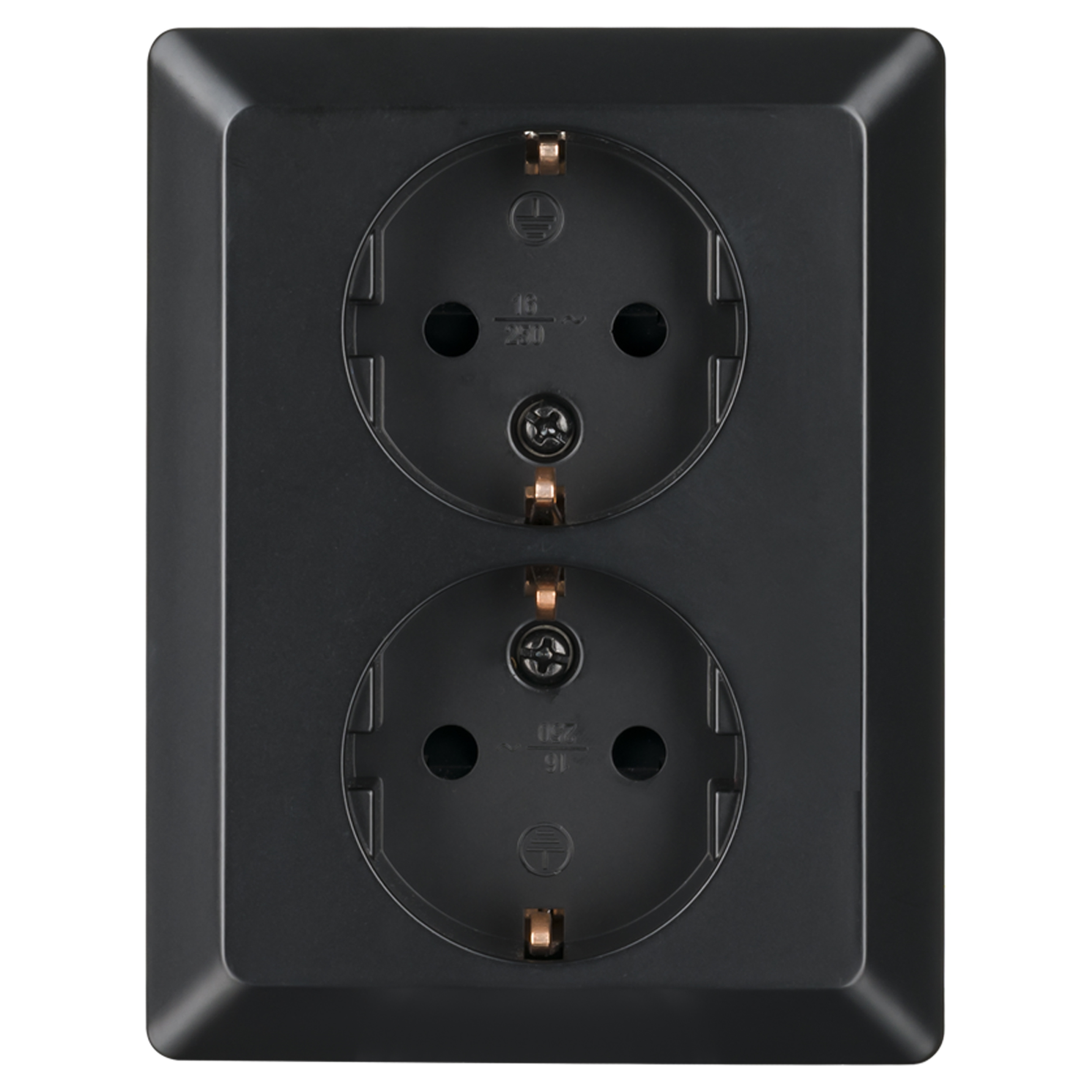 58.007.50 ION Industries V1/J1 contactdoos inbouw - 2-voudig - randaarde mat zwart 