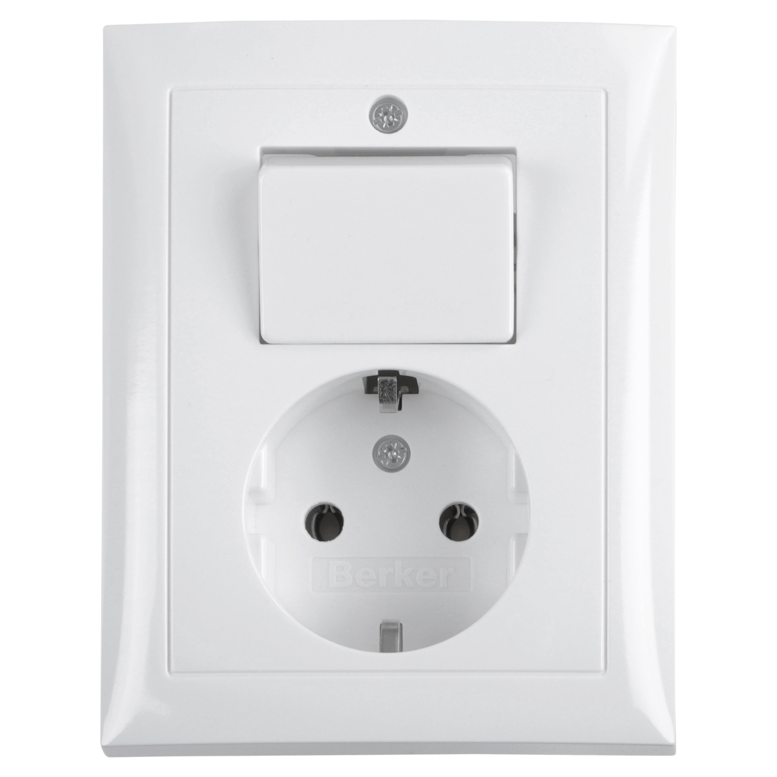 58.033.68 Berker S1 combinatie inbouw - wissel - randaarde polarwit 