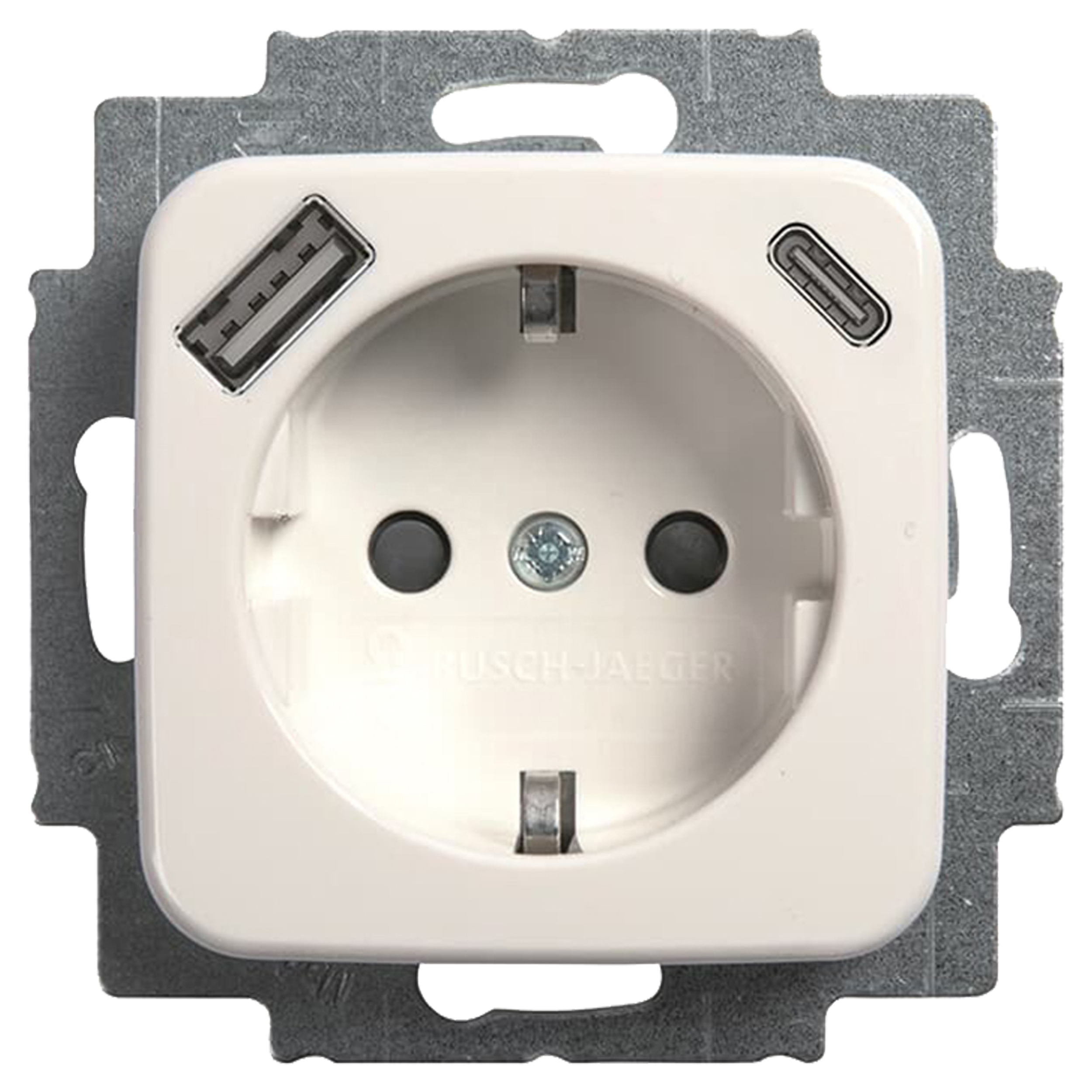 58.051.46 Busch-Jaeger Reflex contactdoos inbouw - 1-voudig - randaarde - USB A/C polarwit 