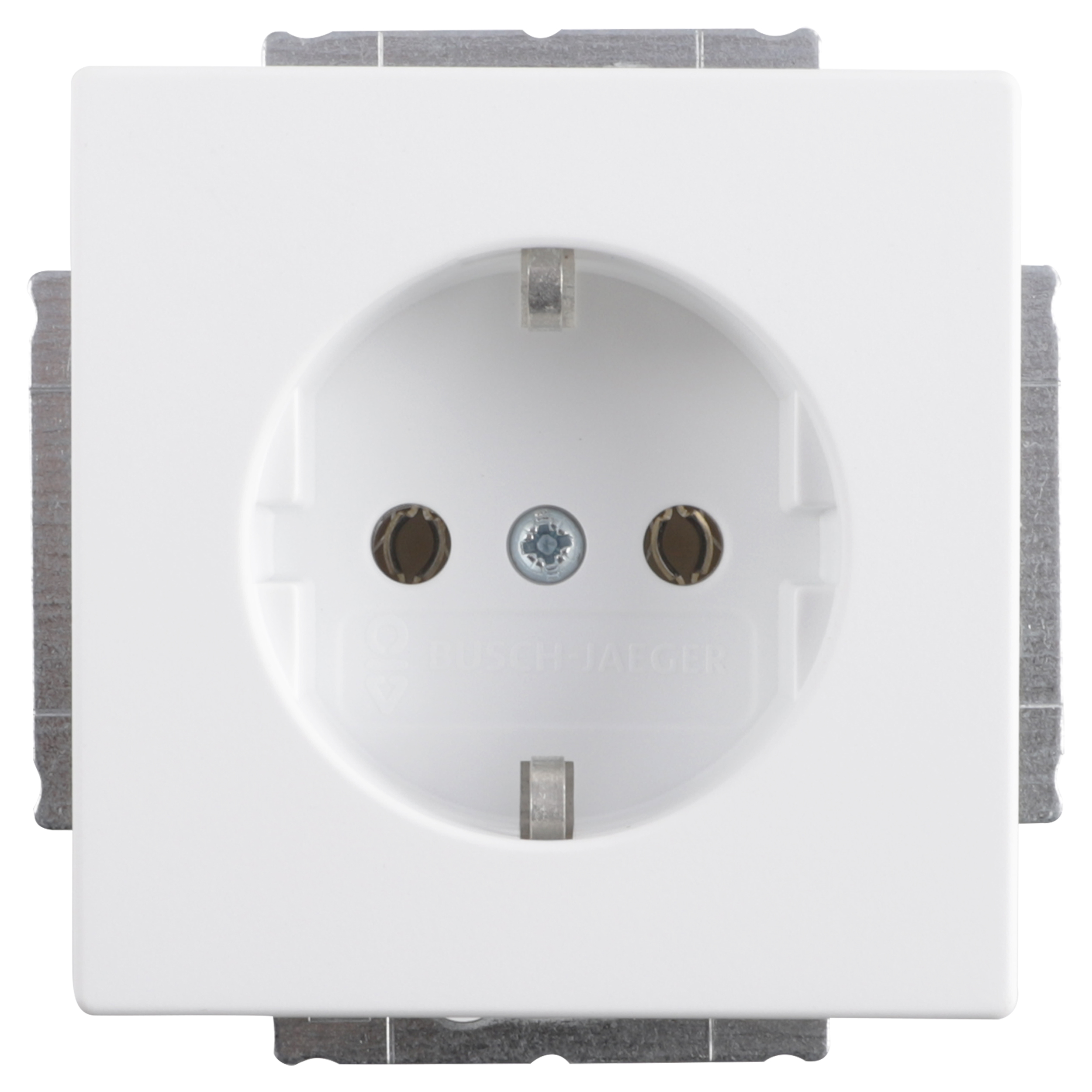 58.060.42 Busch-Jaeger Future Linear contactdoos inbouw - 1-voudig - randaarde mat wit 