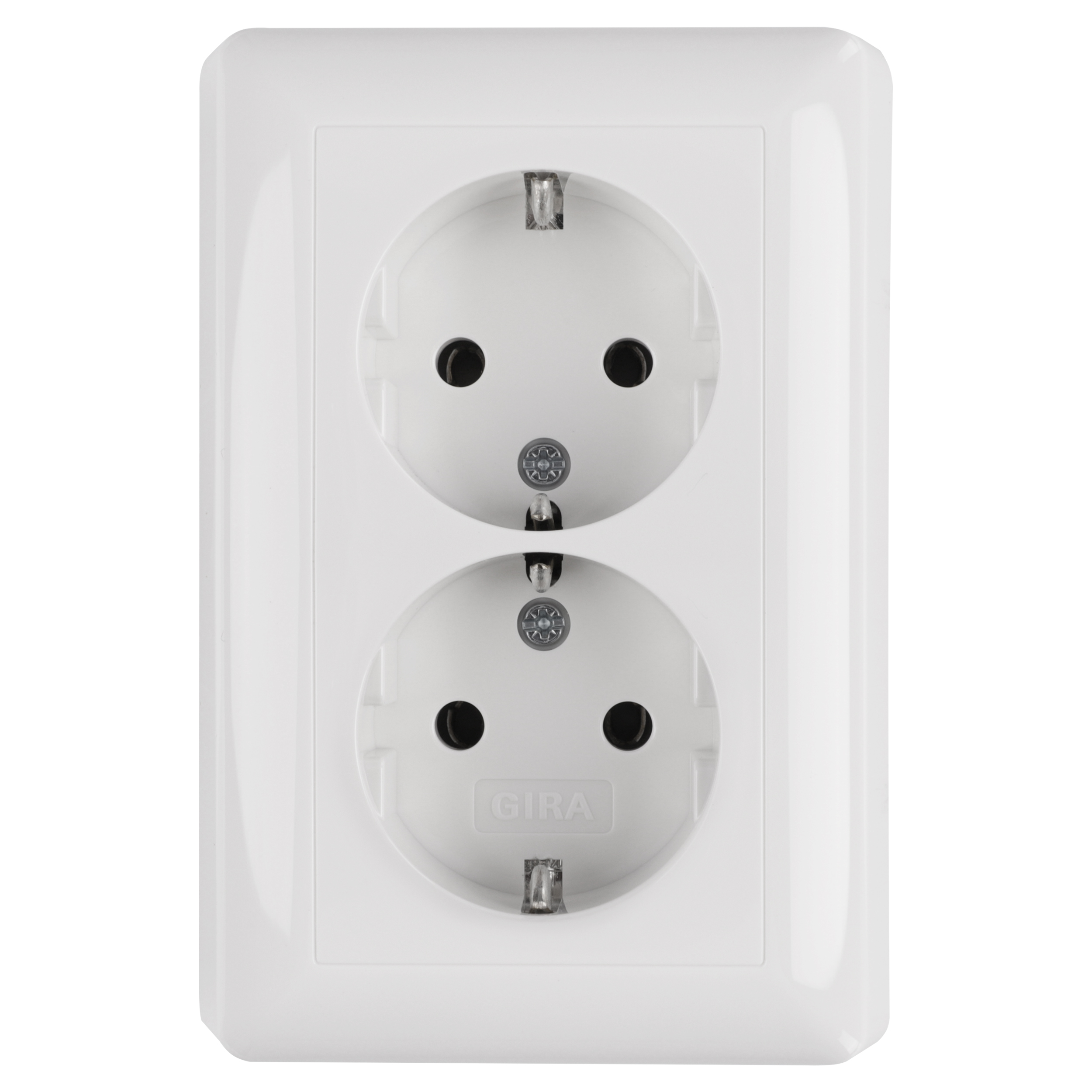58.091.50 Gira System 55 contactdoos inbouw - 2-voudig - randaarde polarwit 