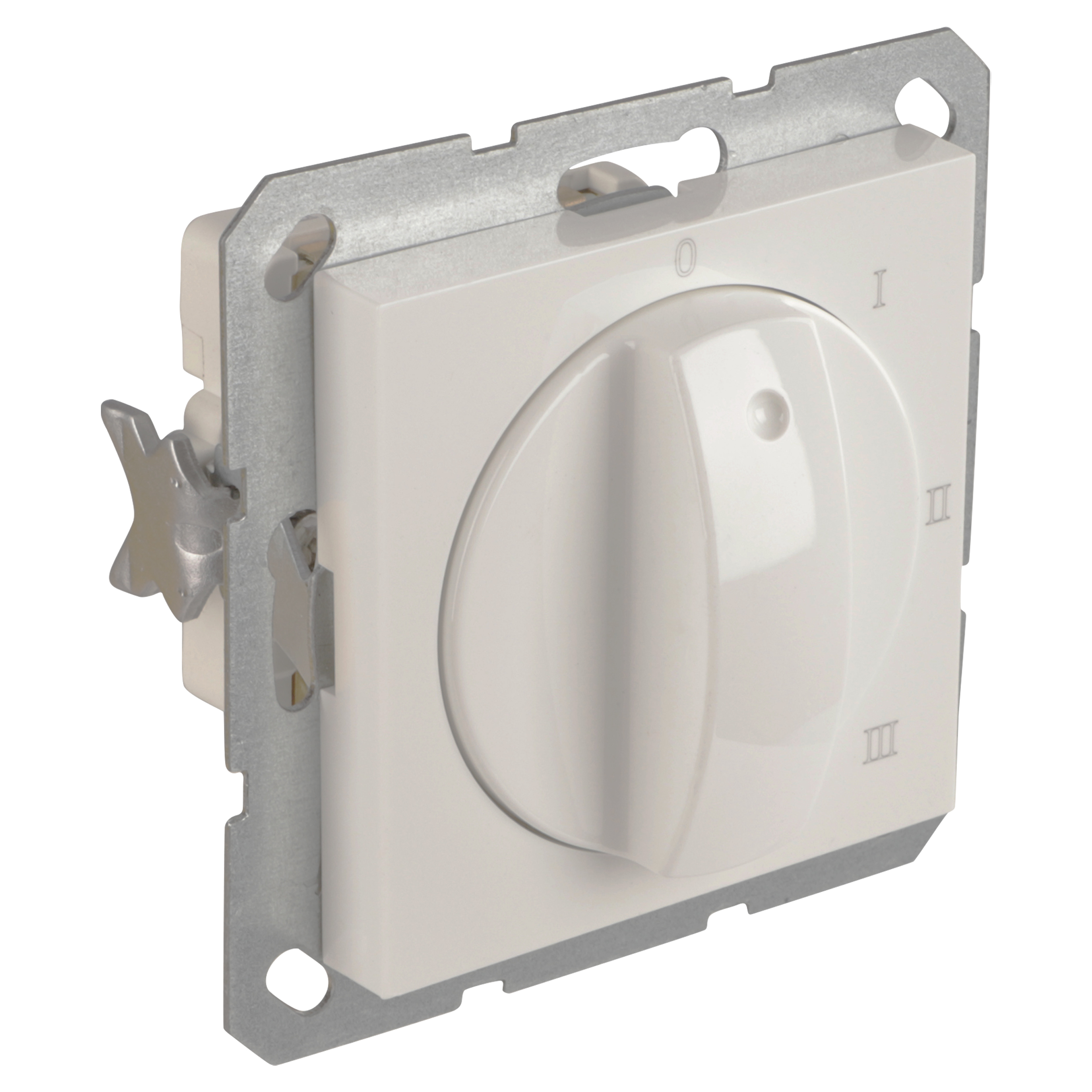 58.096.10 Q-Link S-Line schakelaar inbouw - 3-standen - met 0-stand polarwit 