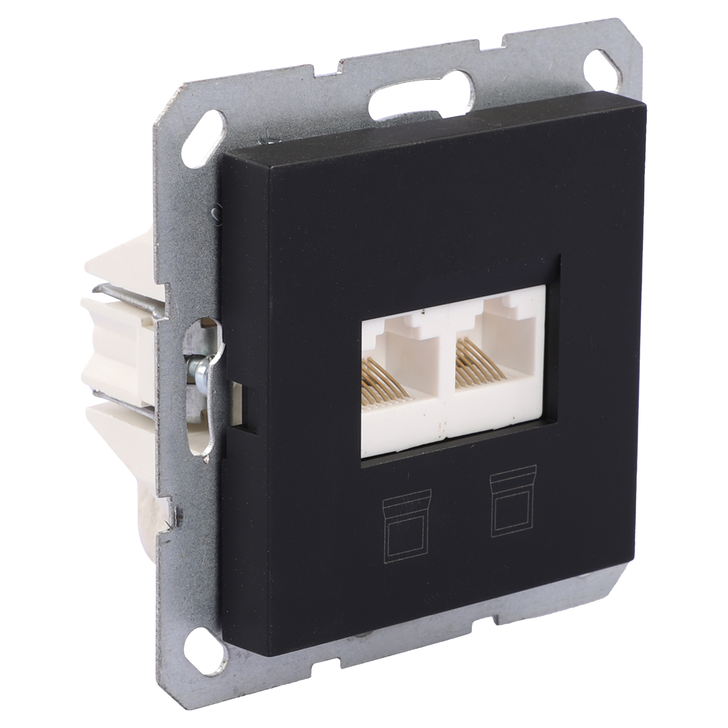 58.099.64 Q-Link S-Line contactdoos telefoon/data - inbouw - CAT5E - 2 x 8-polig zwart 