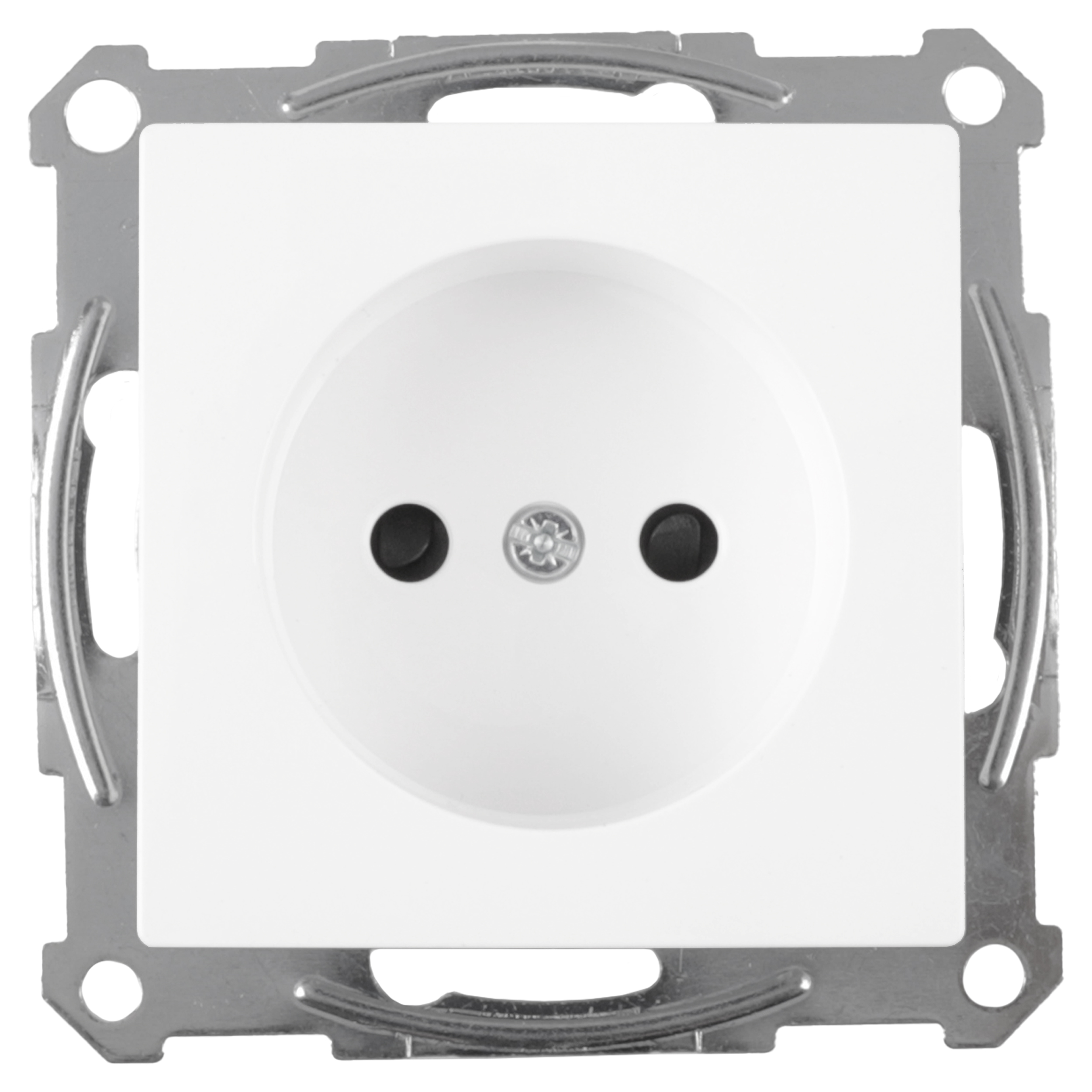 58.101.40 Merten System M contactdoos inbouw - 1-voudig - met aanraakbeveiliging actief wit 71 x 71 x 40 mm