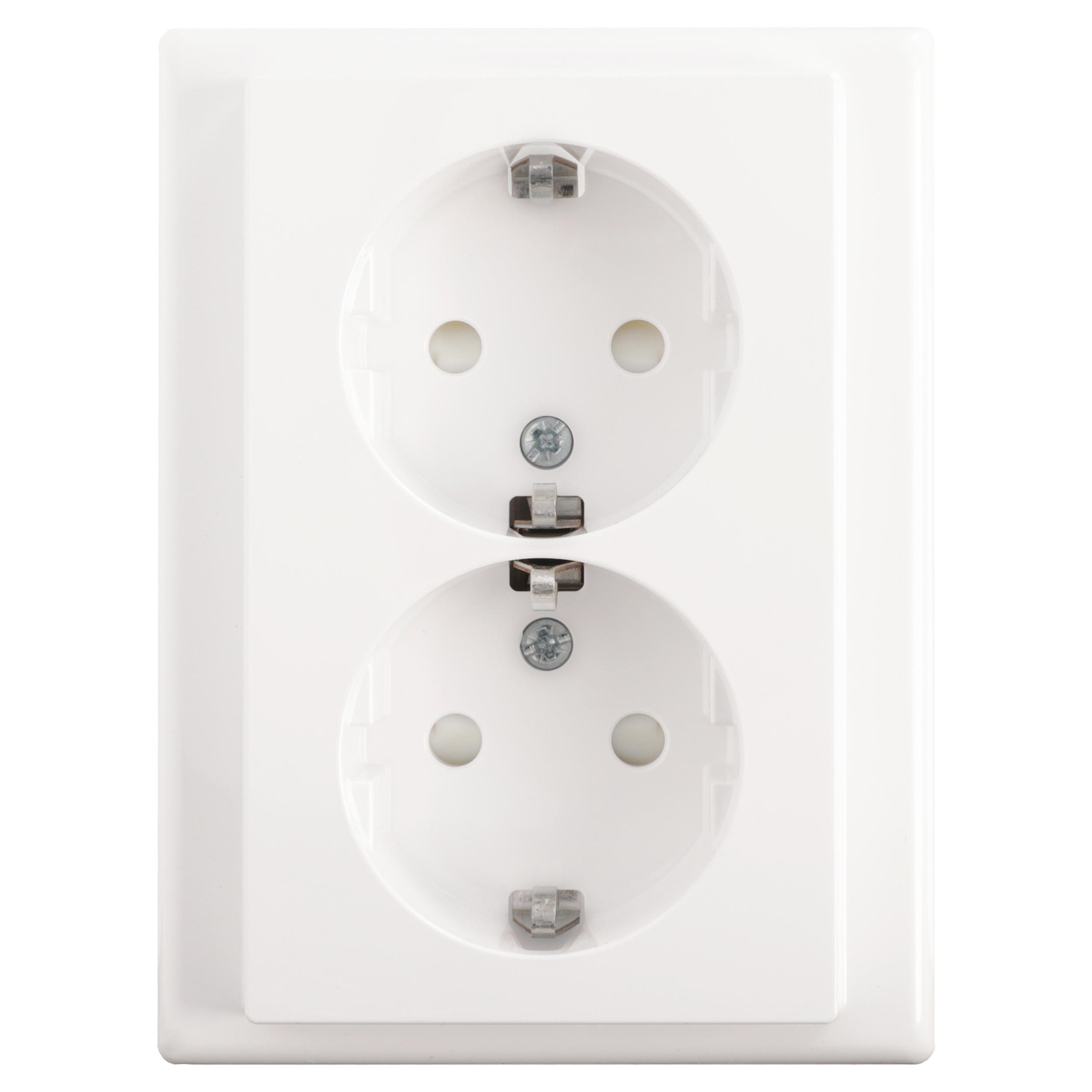 58.101.51 Merten System M contactdoos inbouw - 2-voudig - randaarde actief wit 