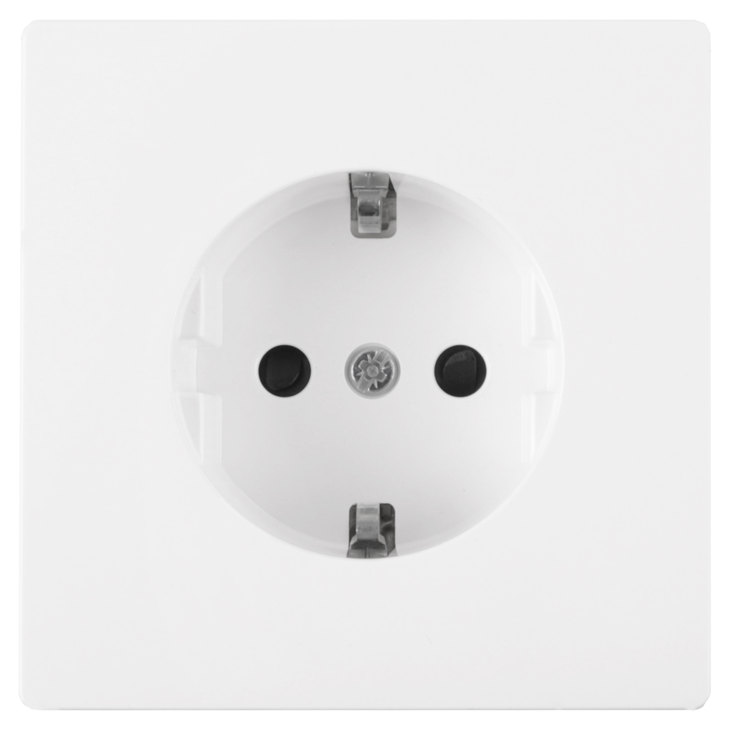 58.102.42 Merten System D contactdoos inbouw - 1-voudig - randaarde lotuswit 71 x 71 x 40 mm
