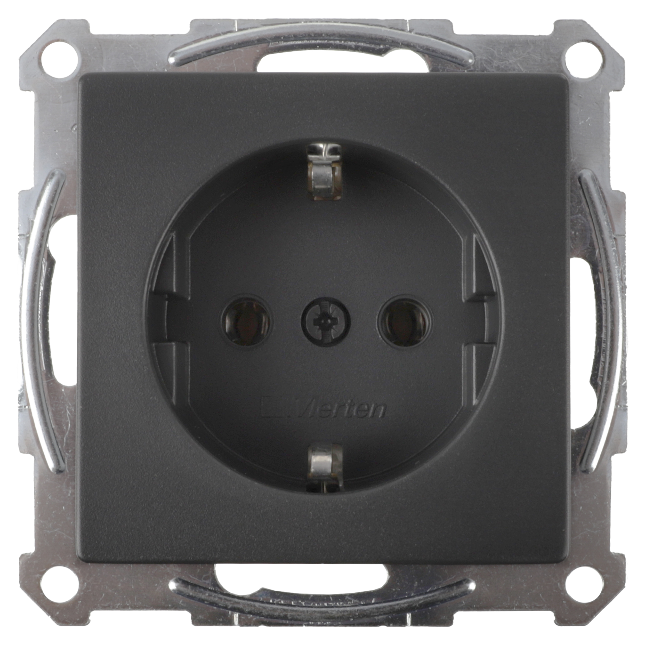58.105.42 Merten System M contactdoos inbouw - 1-voudig - randaarde antraciet 71 x 71 x 40 mm