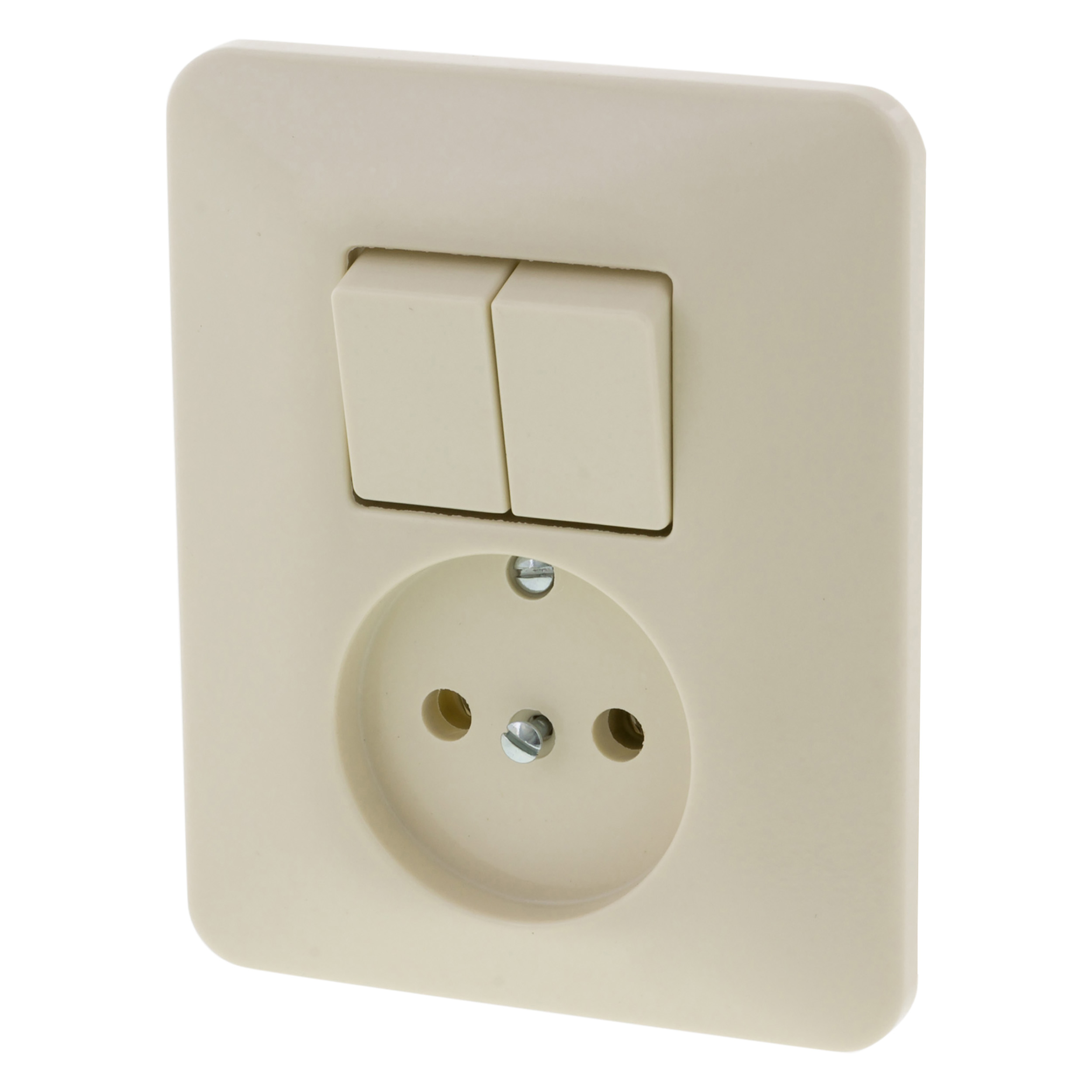 66.000.70 Busch-Jaeger SI combinatie stopcontact en schakelaar inbouw - serie crème 