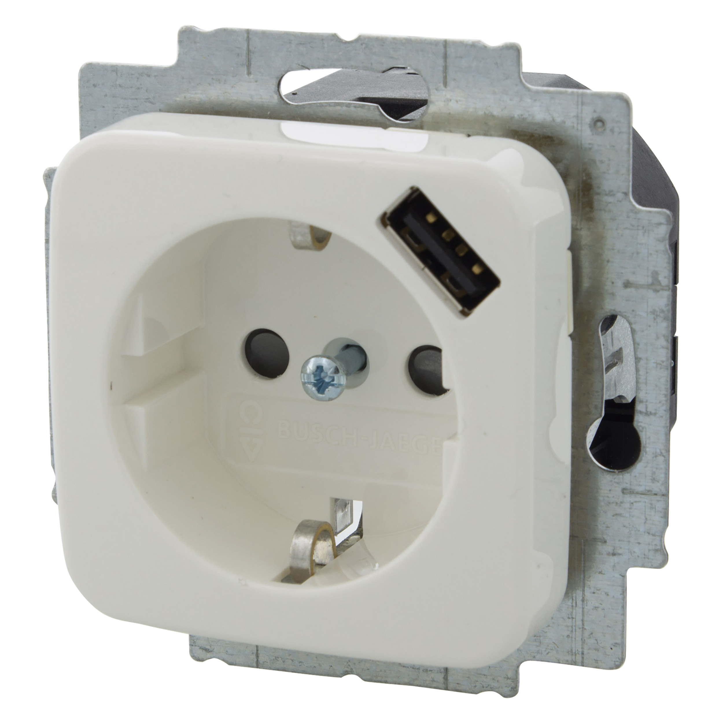 66.001.43 Busch-Jaeger Reflex contactdoos inbouw - 1-voudig - randaarde polarwit 