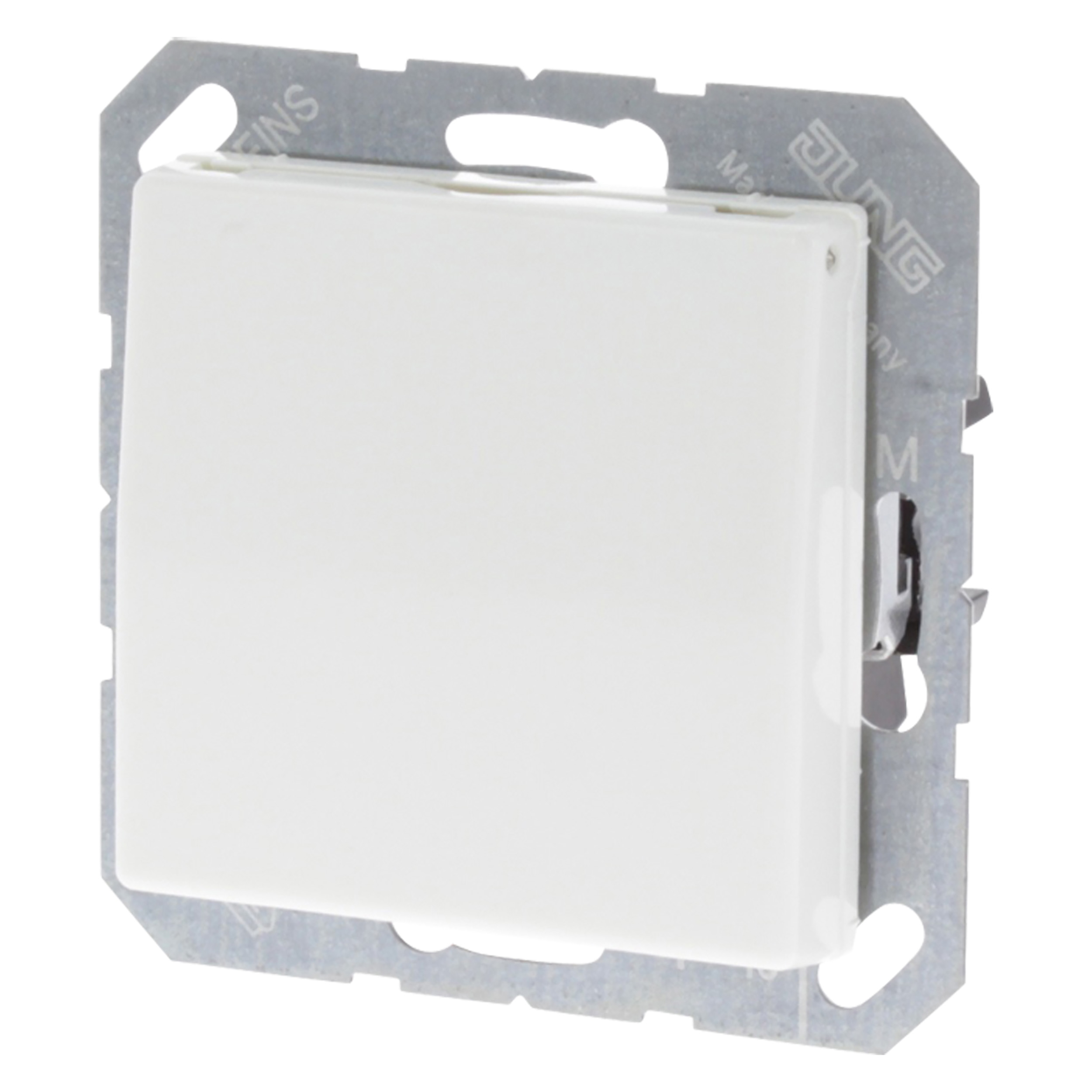 66.003.44 Jung AS500 contactdoos inbouw - 1-voudig - randaarde - met klep polarwit 