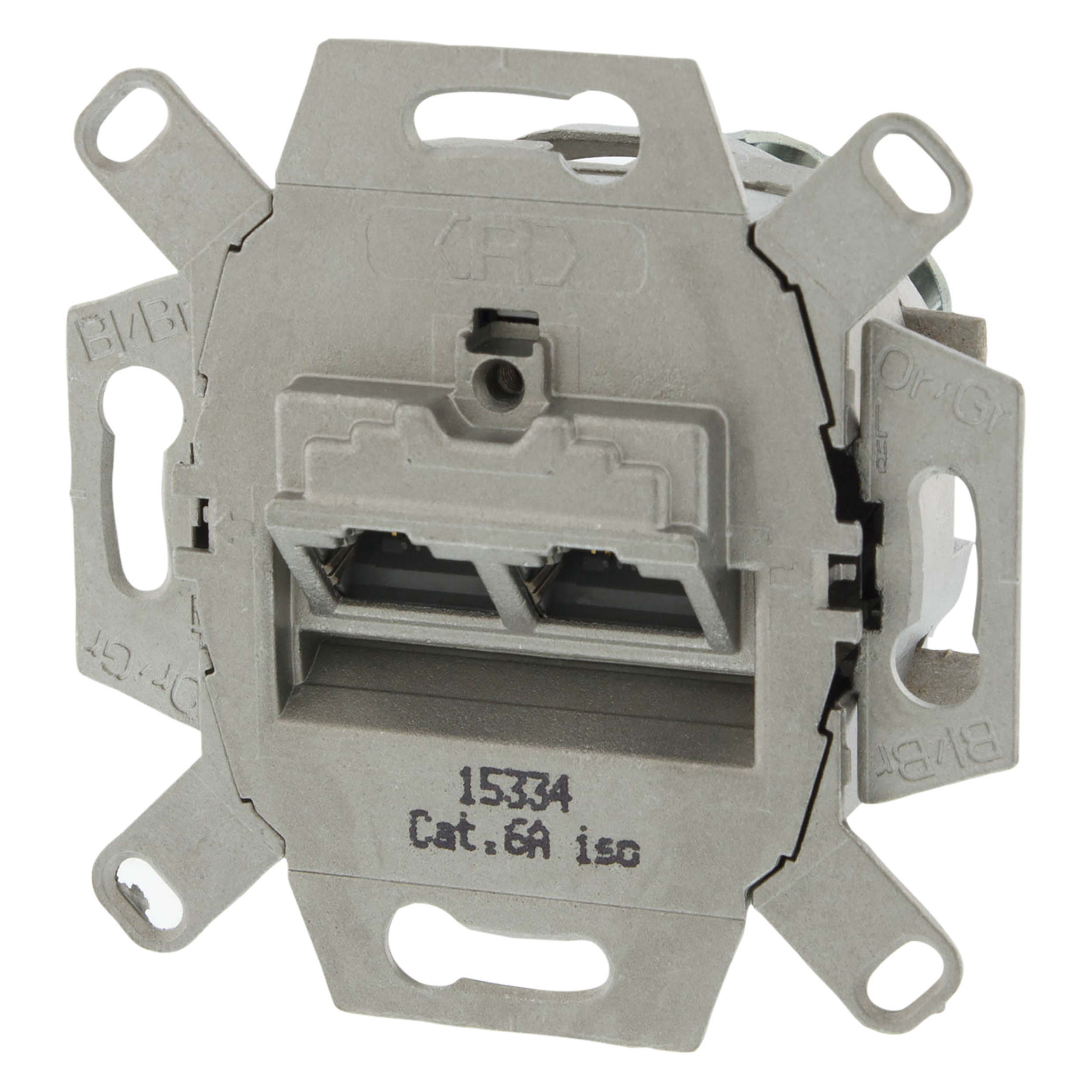 66.004.64 Jung AS500 contactdoos telefoon/data - inbouw - 2 x 8-polig crème 