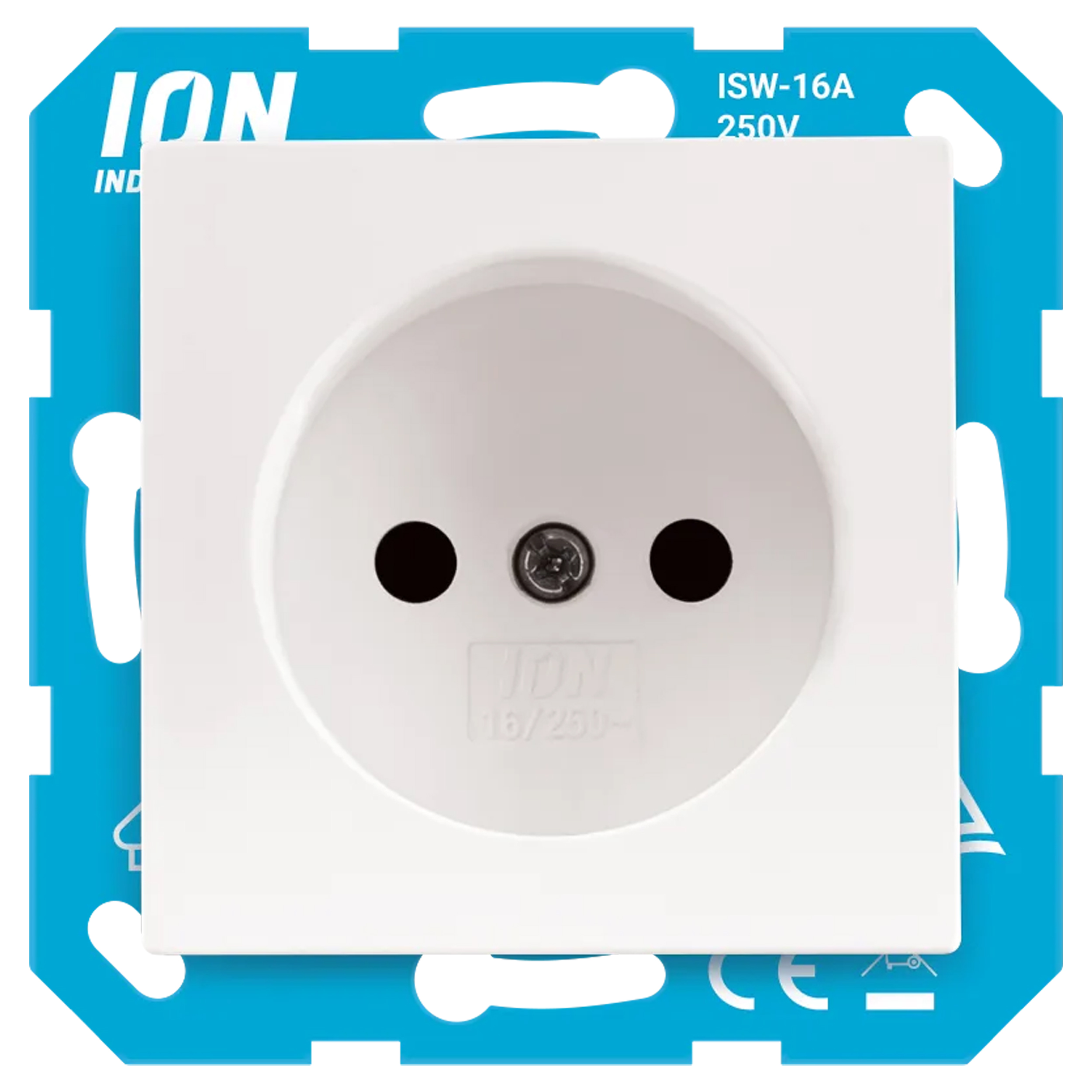 66.006.40 ION Industries V1/J1 contactdoos inbouw - 1-voudig - met aanraakbeveiliging alpin wit 71 x 71 x 32 mm