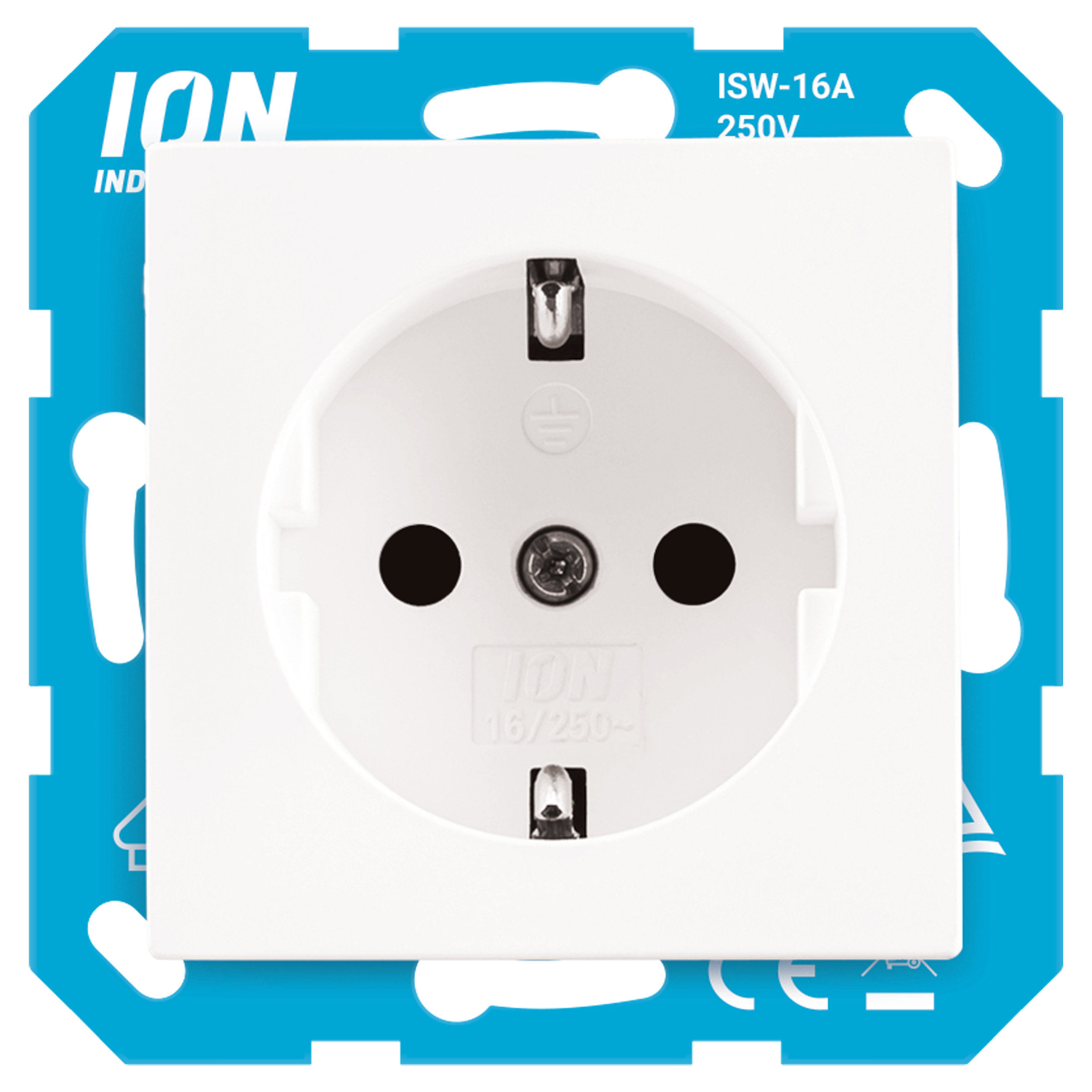 66.006.41 ION Industries V1/J1 contactdoos inbouw - 1-voudig - randaarde - met aanraakbeveiliging alpin wit 71 x 71 x 32 mm