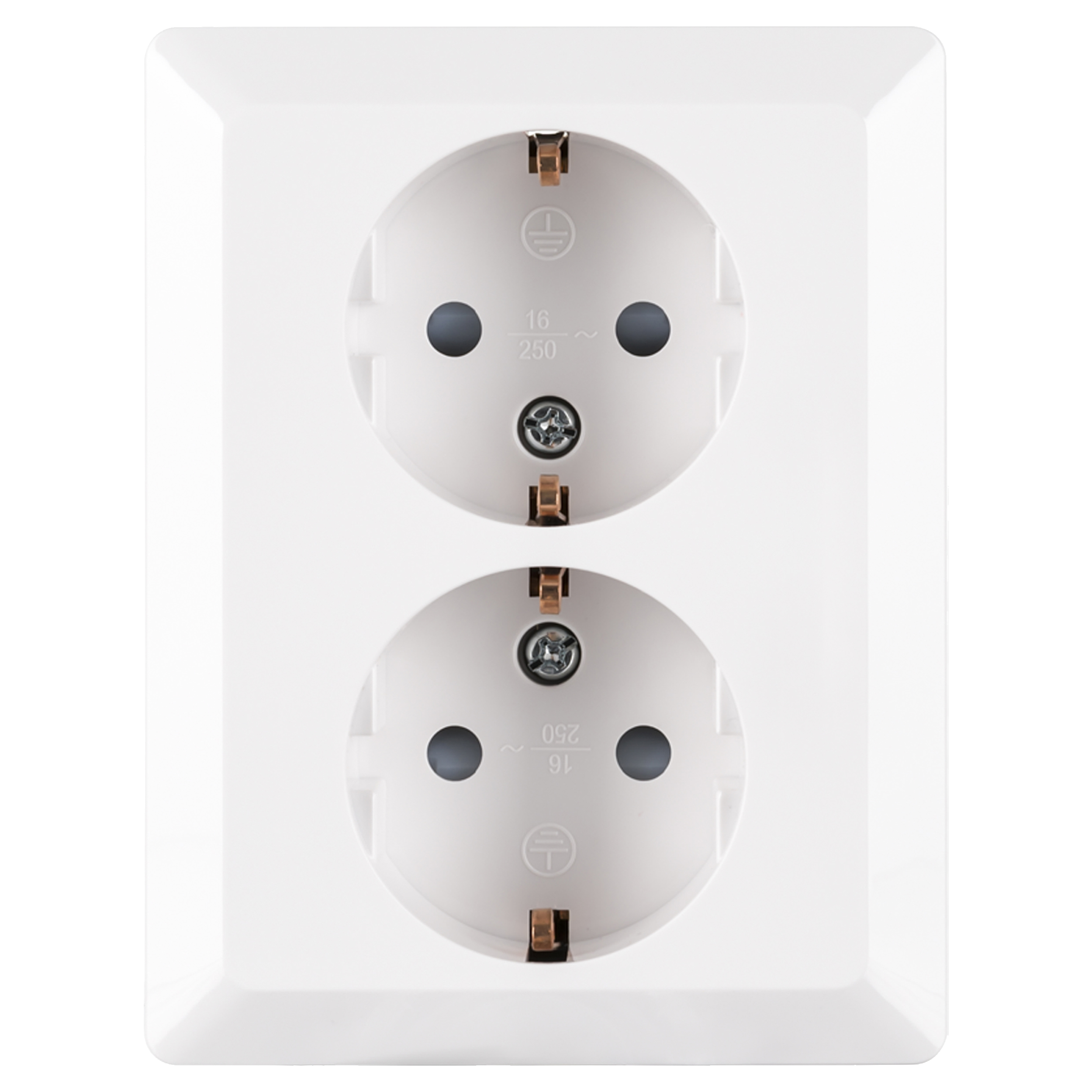 66.006.50 ION Industries  contactdoos inbouw - 2-voudig - randaarde alpin wit 