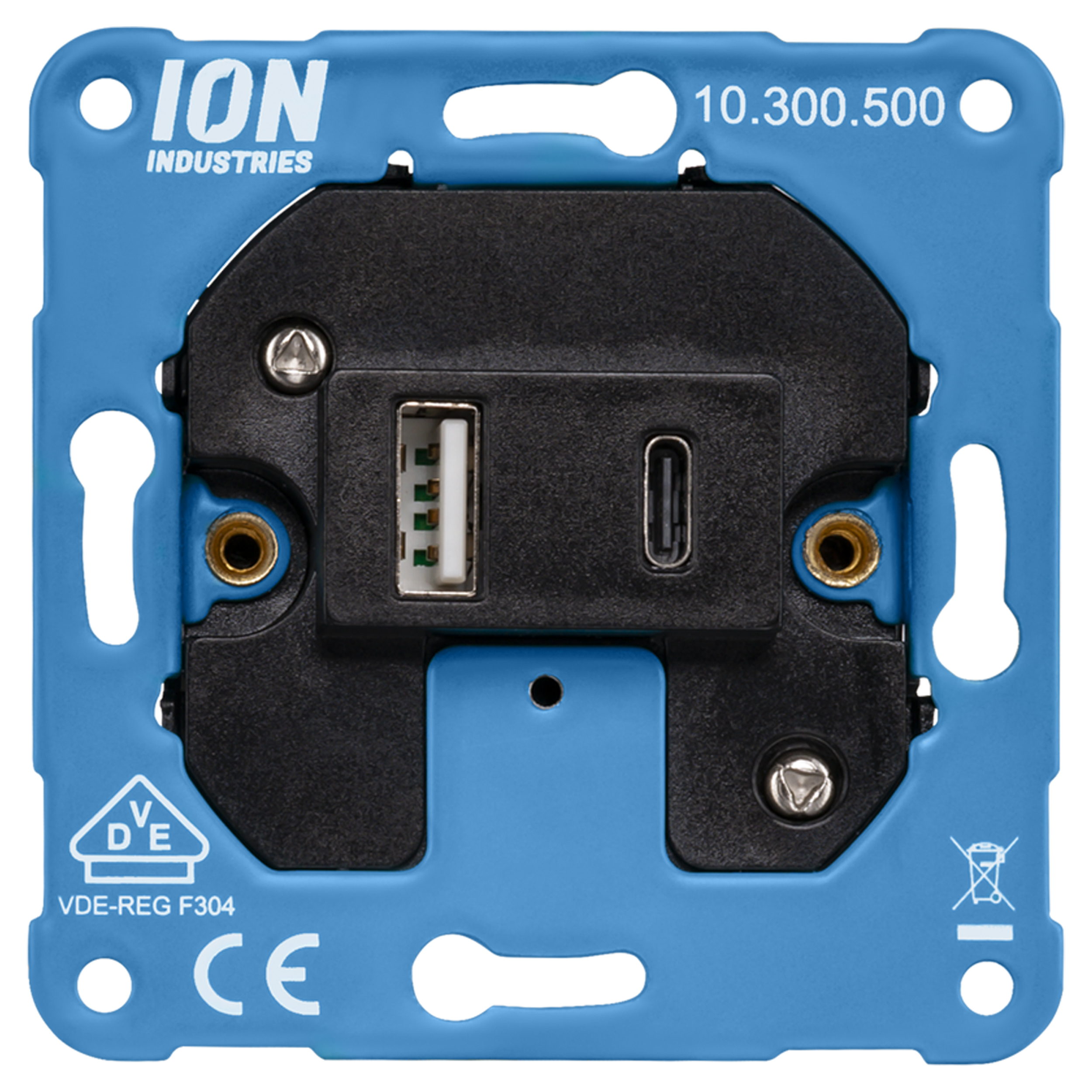66.008.79 ION Industries  charger element inbouw - USB A/C - universeel - IP20  71 x 71 mm