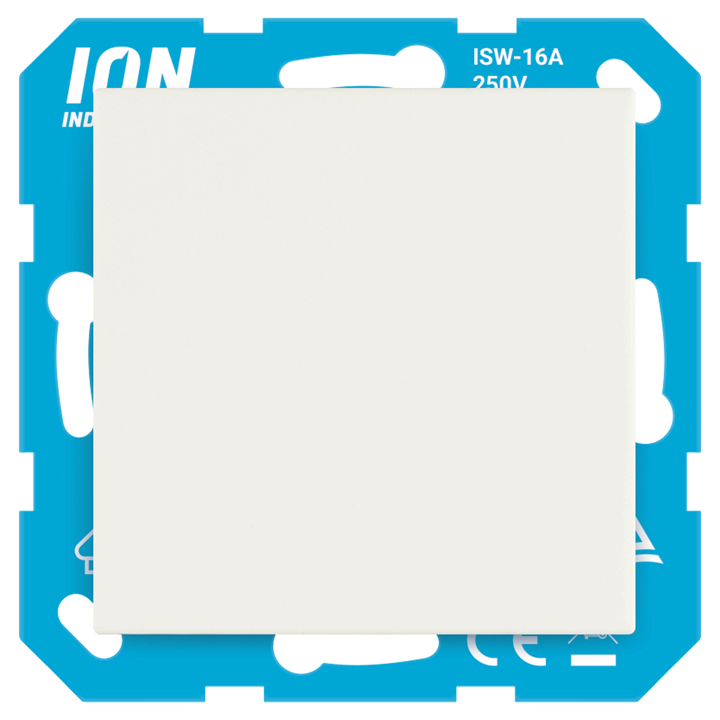 66.009.44 ION Industries V1/J1 contactdoos inbouw - 1-voudig - randaarde - met klep - IP44 mat alpin wit 71 x 71 x 32 mm