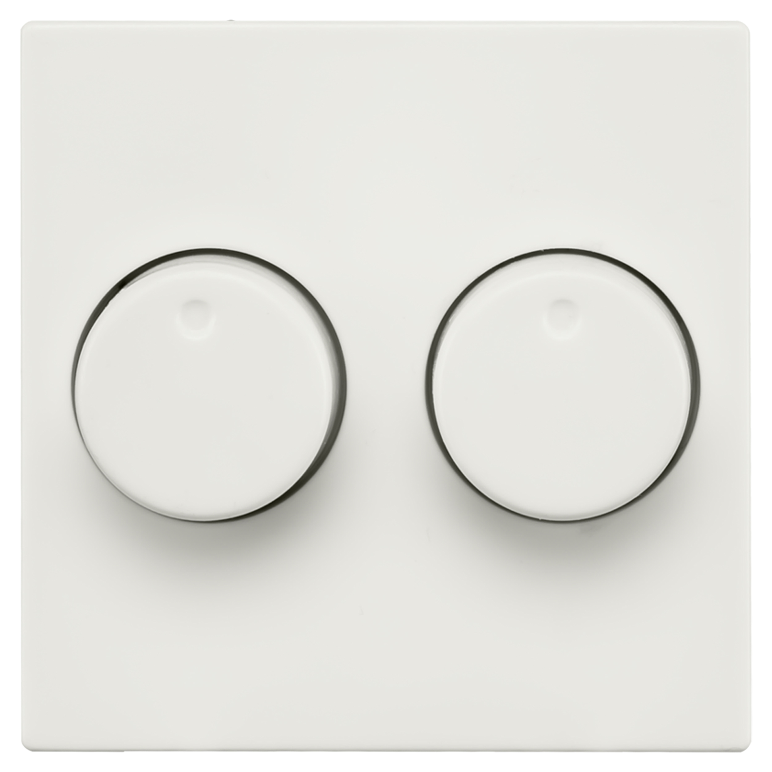 66.009.86 ION Industries V1/J1 centraalplaat met knop - duo dimmer mat alpin wit 55 x 55 mm