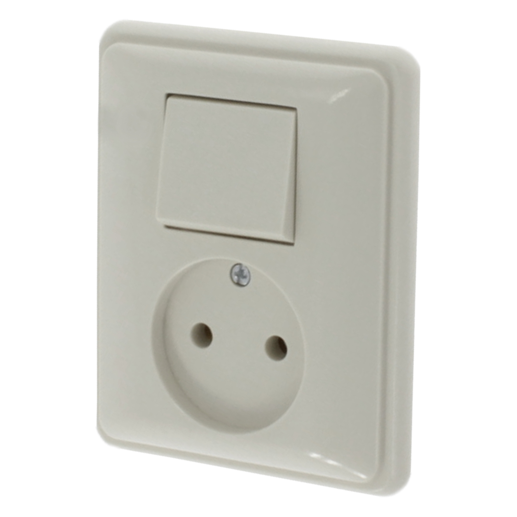 66.010.67 Peha Standard combinatie stopcontact en schakelaar inbouw - wissel crème 