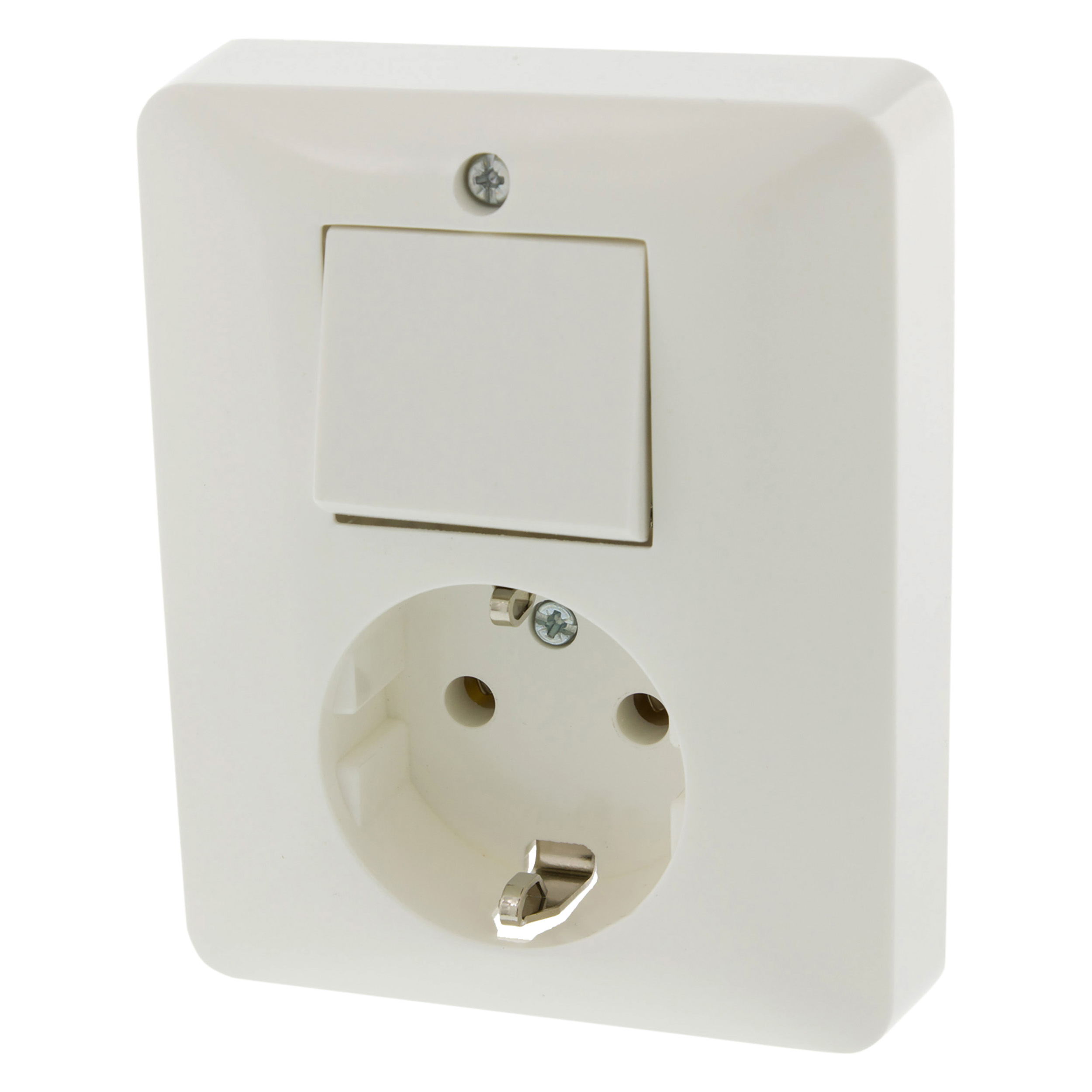 66.011.68 Peha Standard combinatie stopcontact en schakelaar inbouw - wissel - randaarde polarwit 