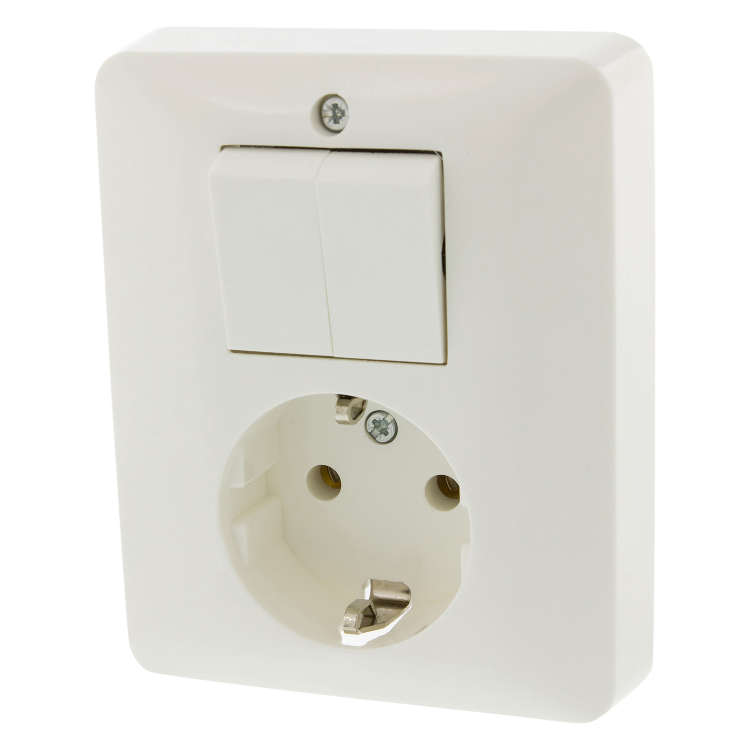 66.011.71 Peha Standard combinatie stopcontact en schakelaar inbouw - serie - randaarde polarwit 