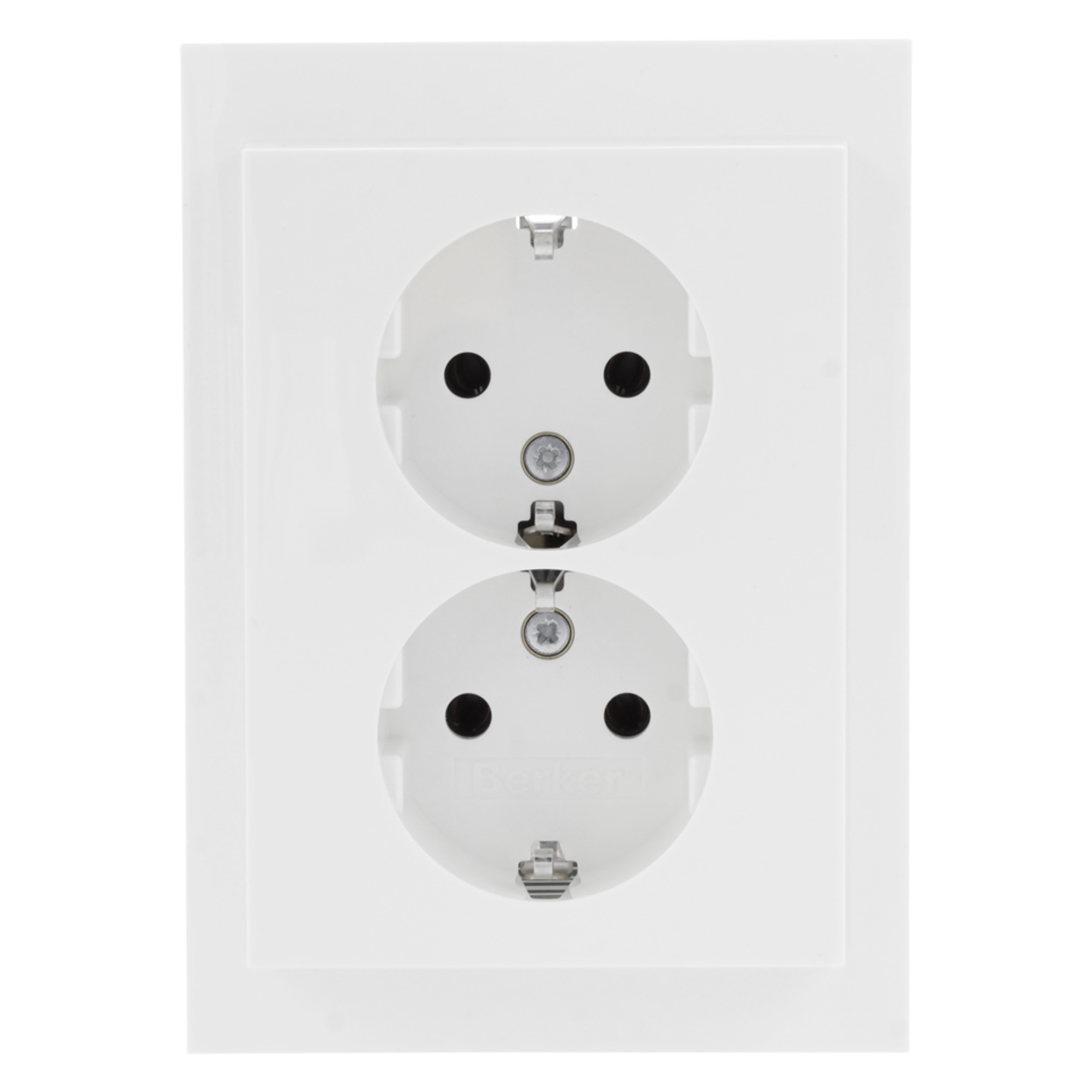 66.021.51 Berker K1 contactdoos inbouw - 2-voudig - randaarde polarwit 
