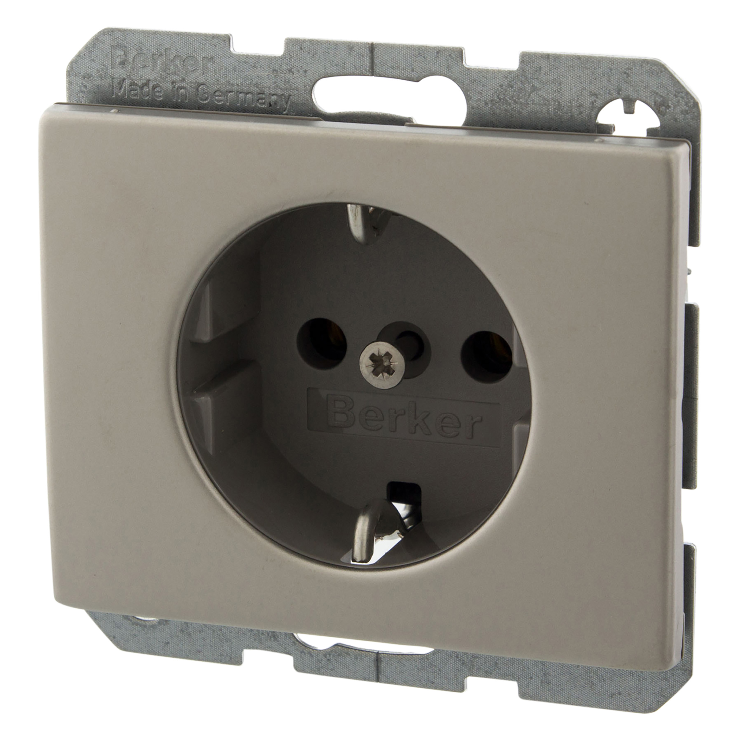 66.023.42 Berker K5 contactdoos inbouw - 1-voudig - randaarde RVS 