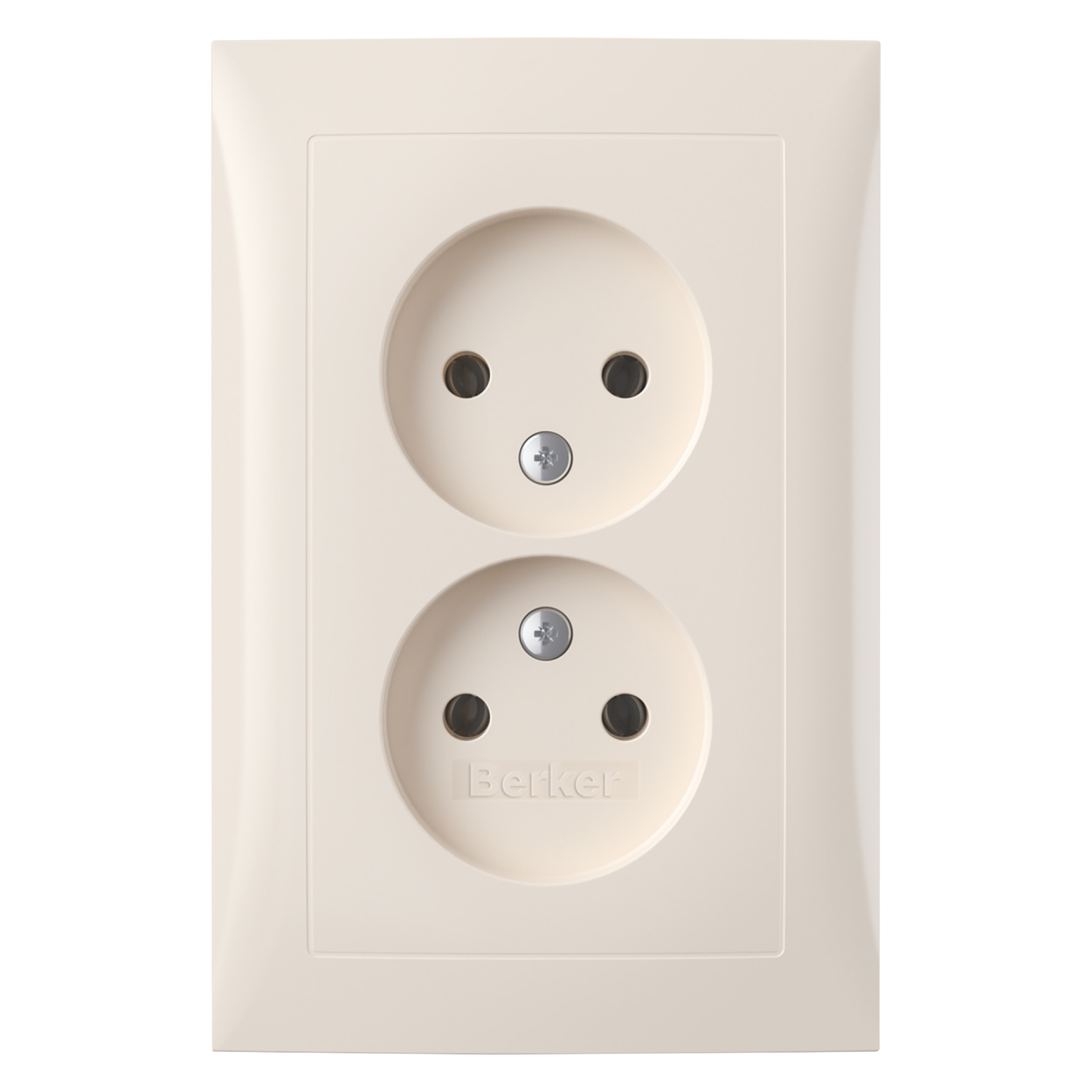 66.032.48 Berker S1 contactdoos inbouw - 2-voudig crème 