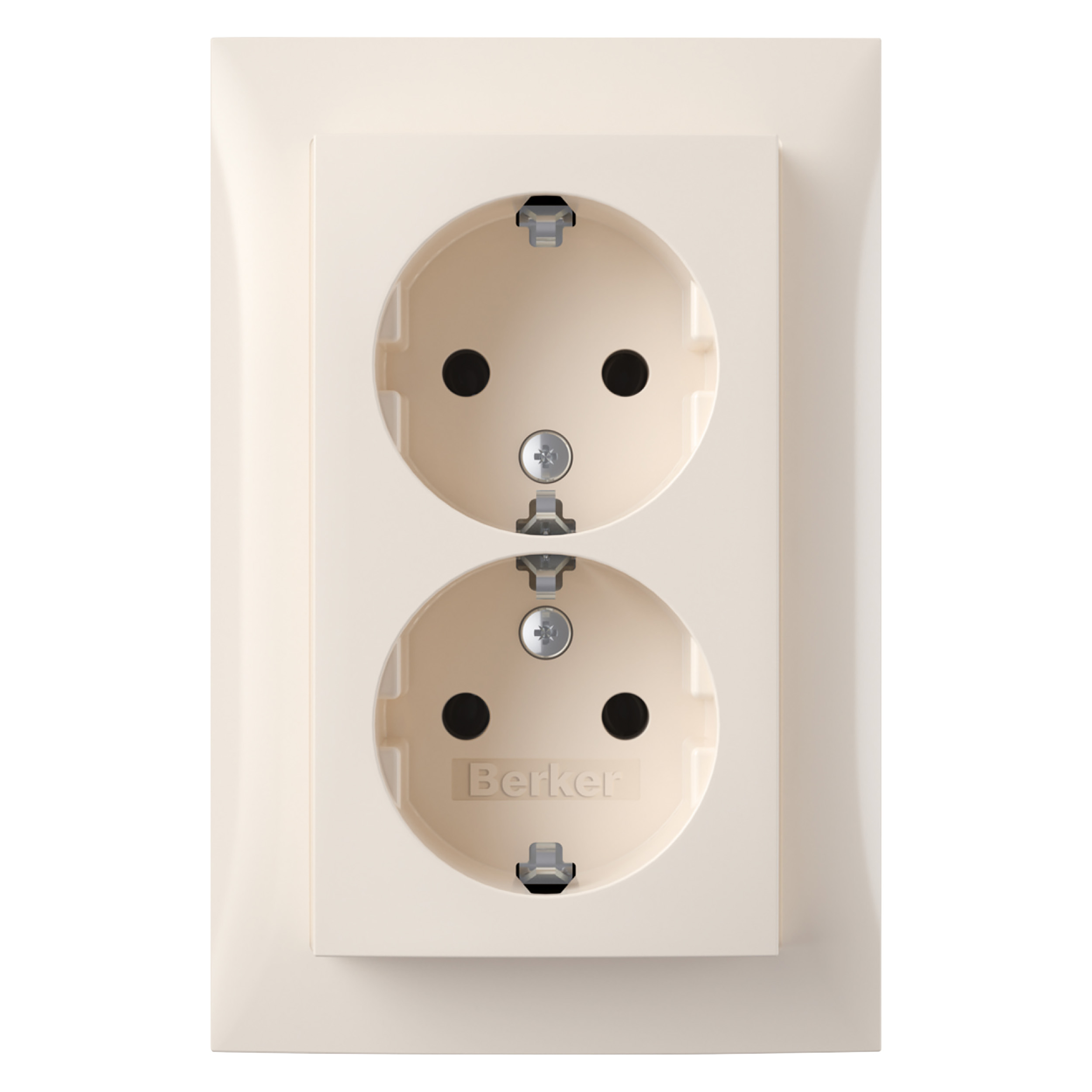 66.032.51 Berker S1 contactdoos inbouw - 2-voudig - randaarde crème 