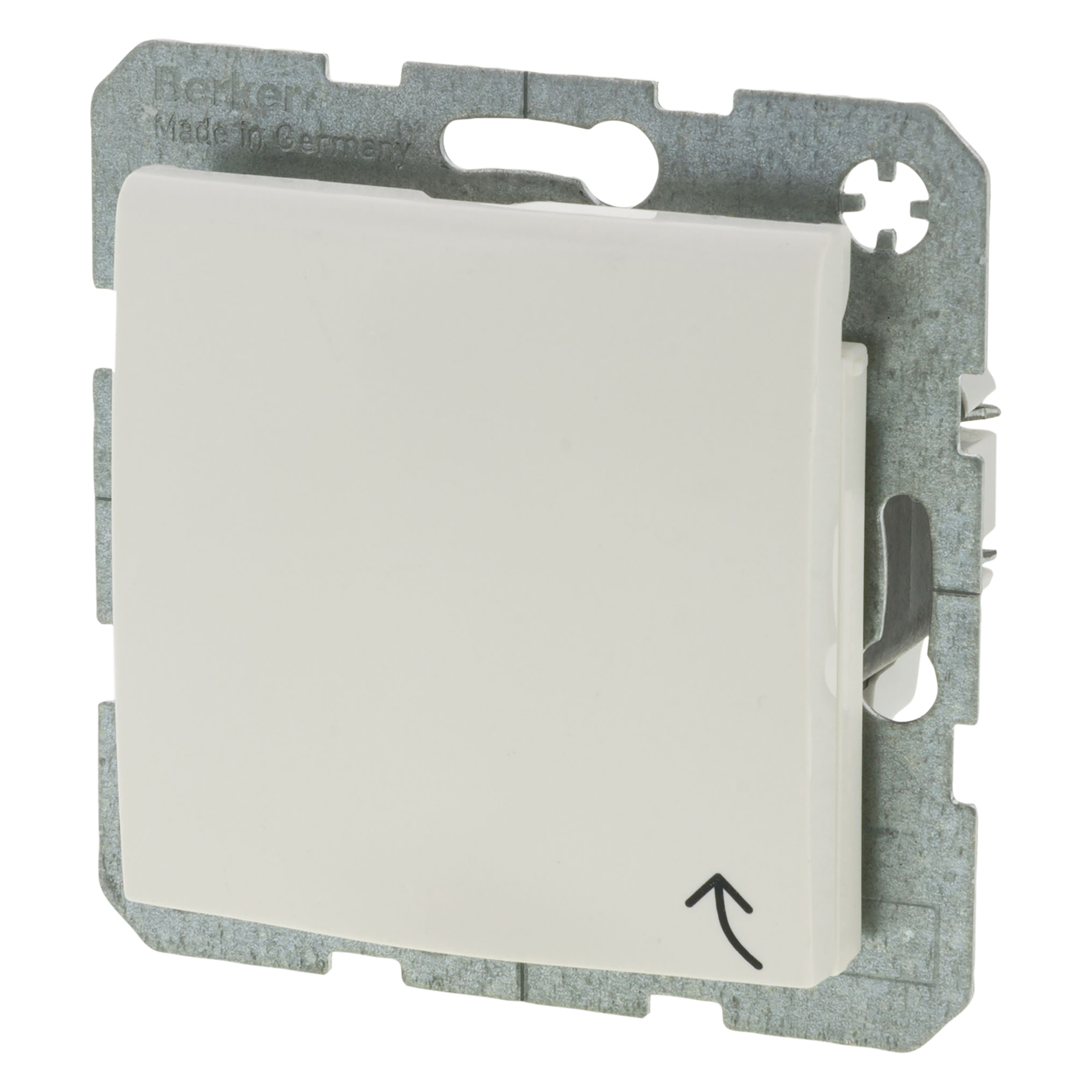 66.033.44 Berker S1 contactdoos inbouw - 1-voudig - randaarde - met klep polarwit 