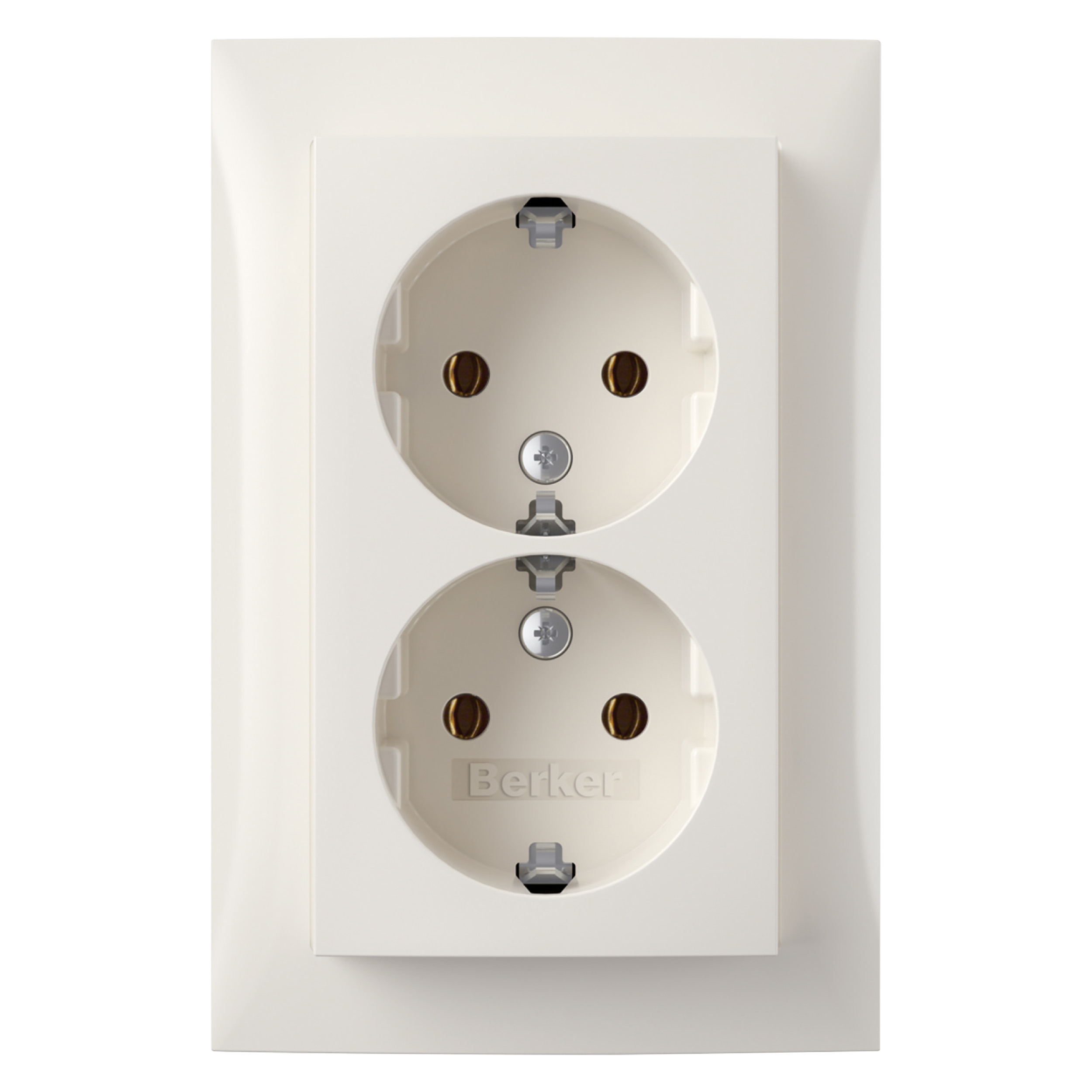 66.033.51 Berker S1 contactdoos inbouw - 2-voudig - randaarde polarwit 