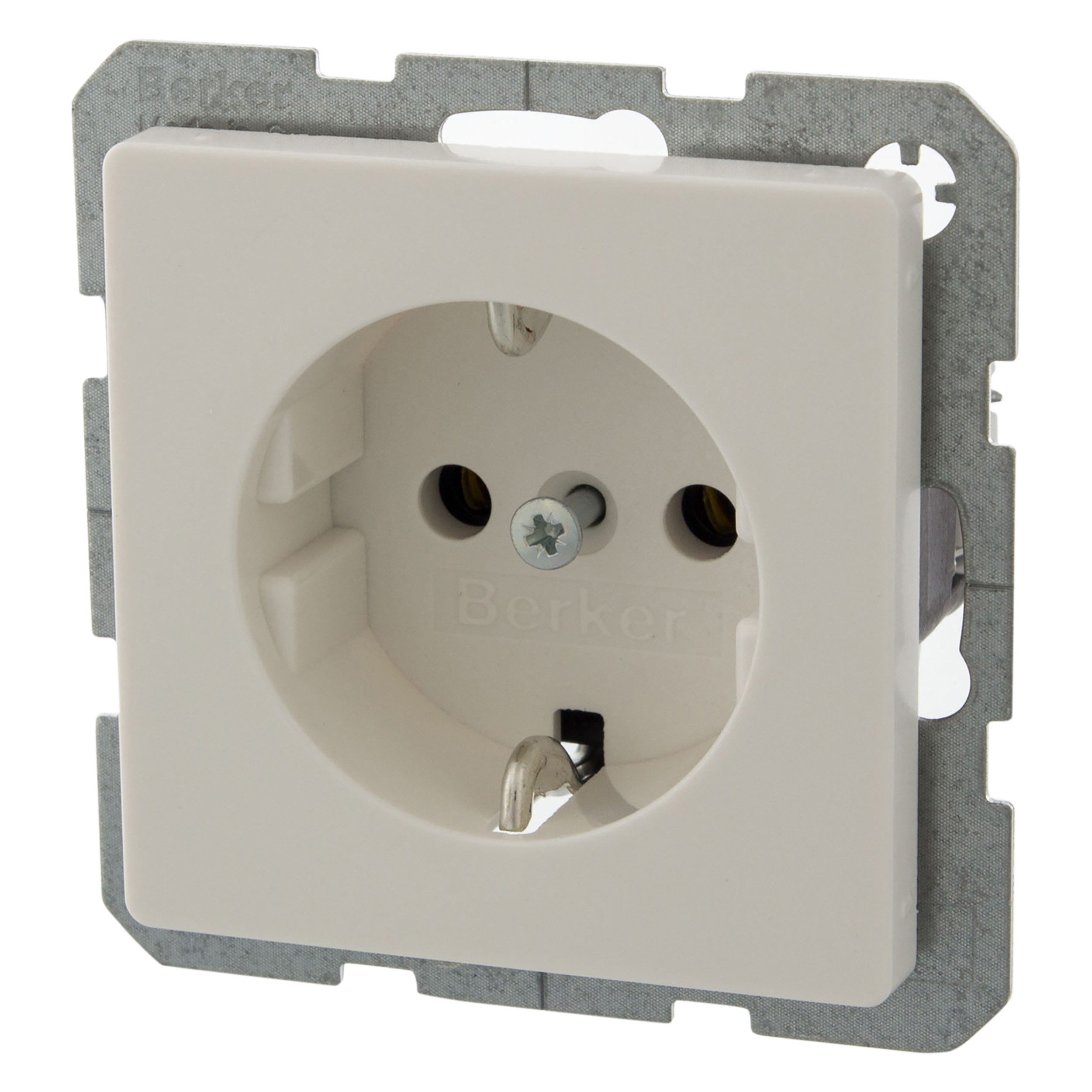 66.044.42 Berker Q1 contactdoos inbouw - 1-voudig - randaarde polarwit 