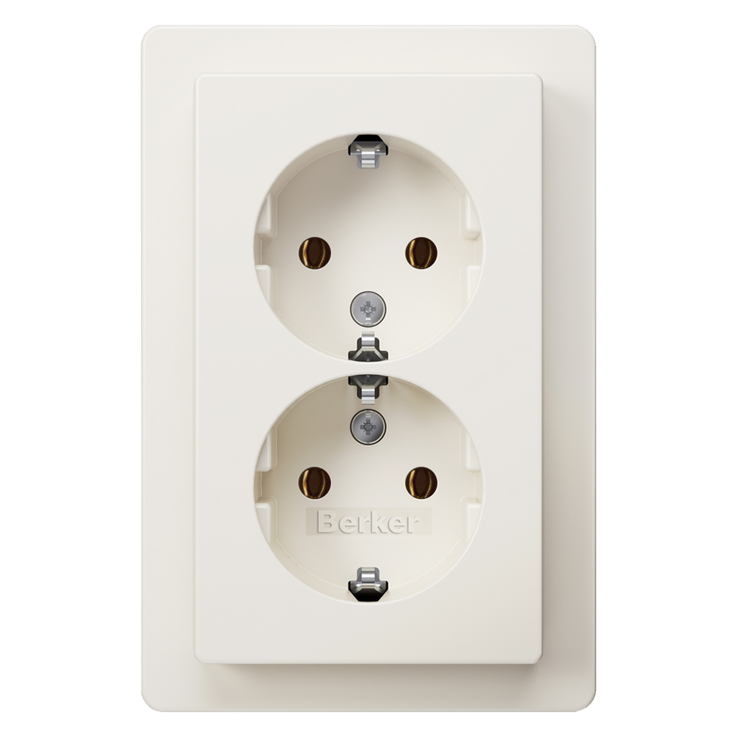 66.044.51 Berker Q1 contactdoos inbouw - 2-voudig - randaarde polarwit 