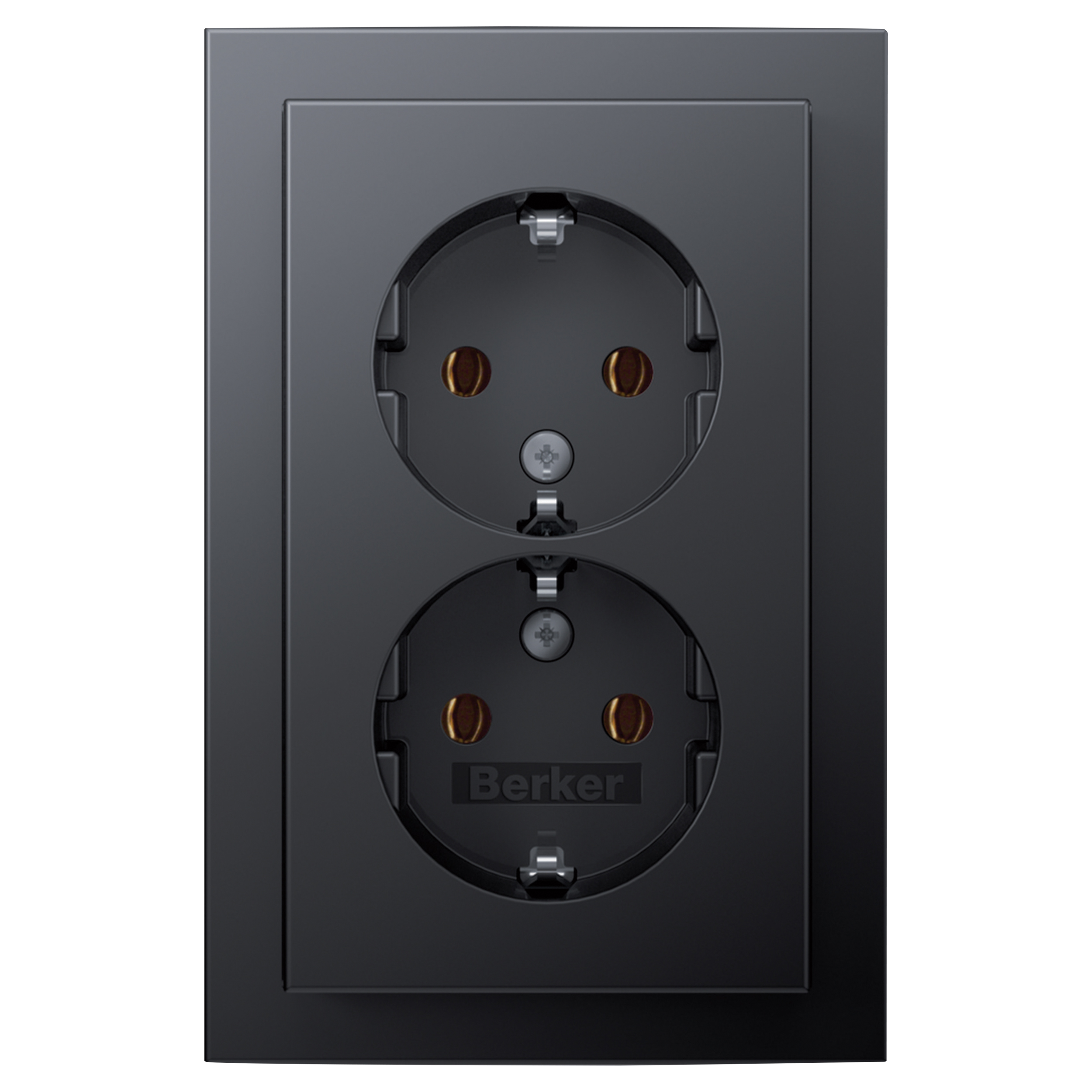 66.047.39 Berker Q3 contactdoos inbouw - 2-voudig - randaarde antraciet 