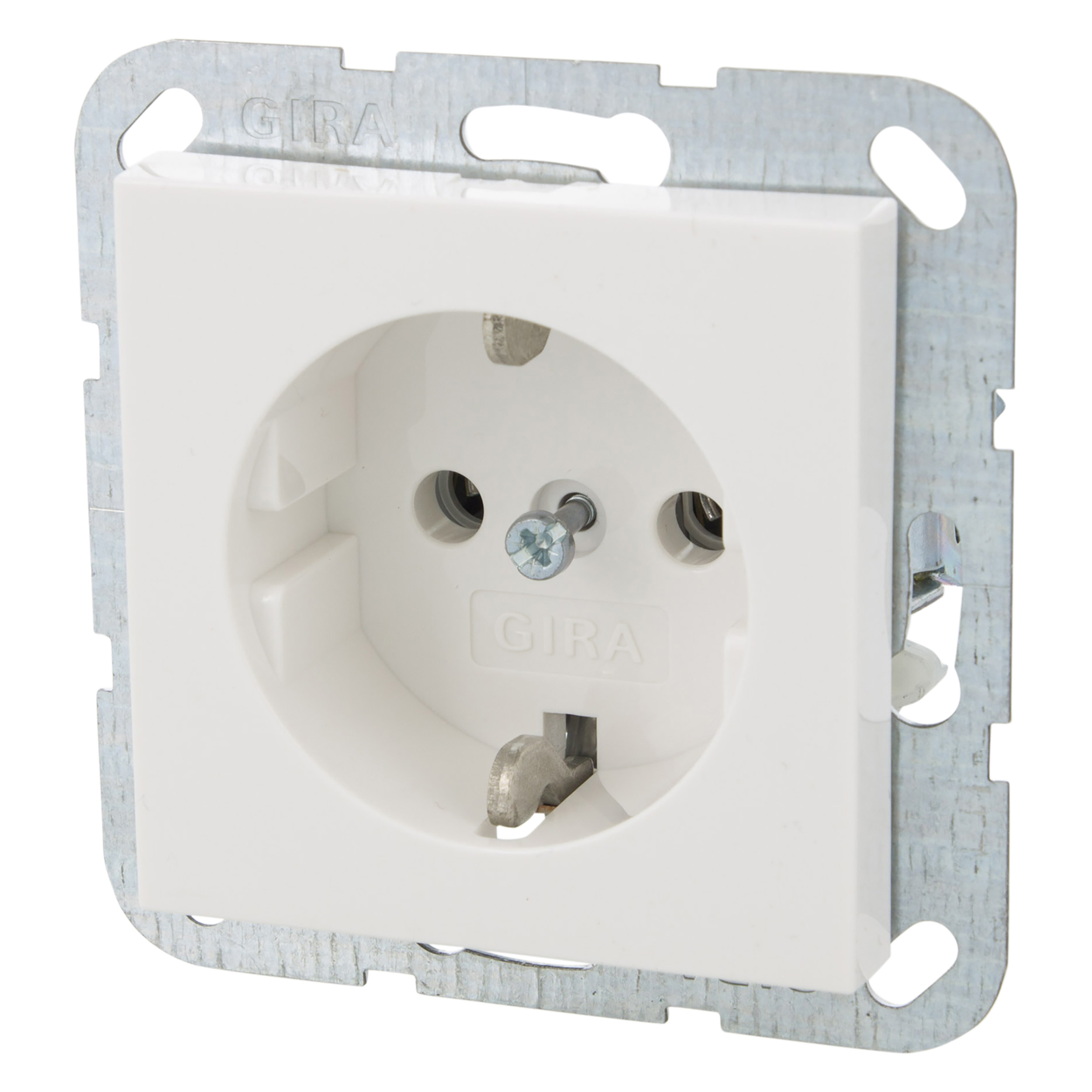 66.051.42 Gira System 55 contactdoos inbouw - 1-voudig - randaarde polarwit 