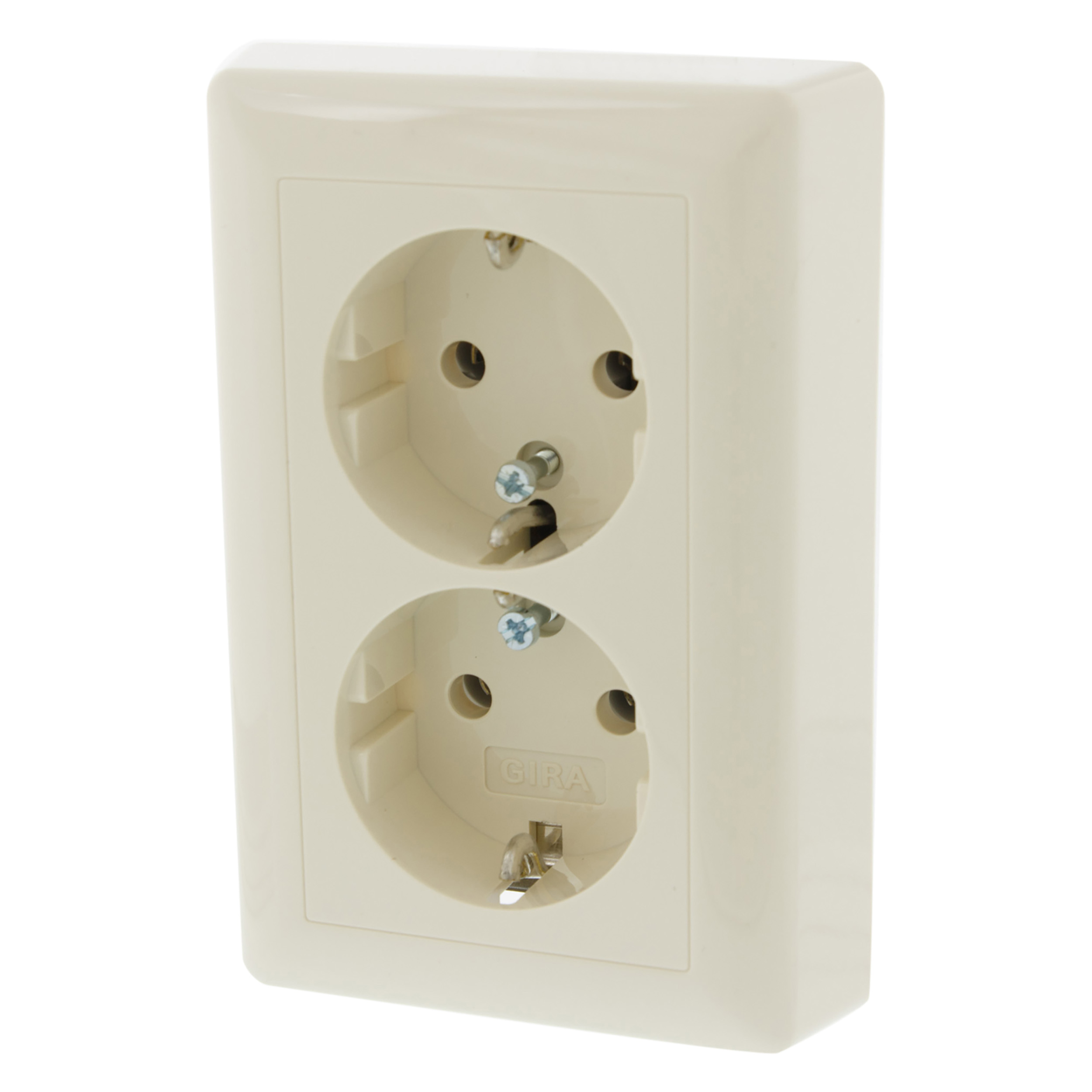 66.052.50 Gira System 55 contactdoos inbouw - 2-voudig - randaarde crème 