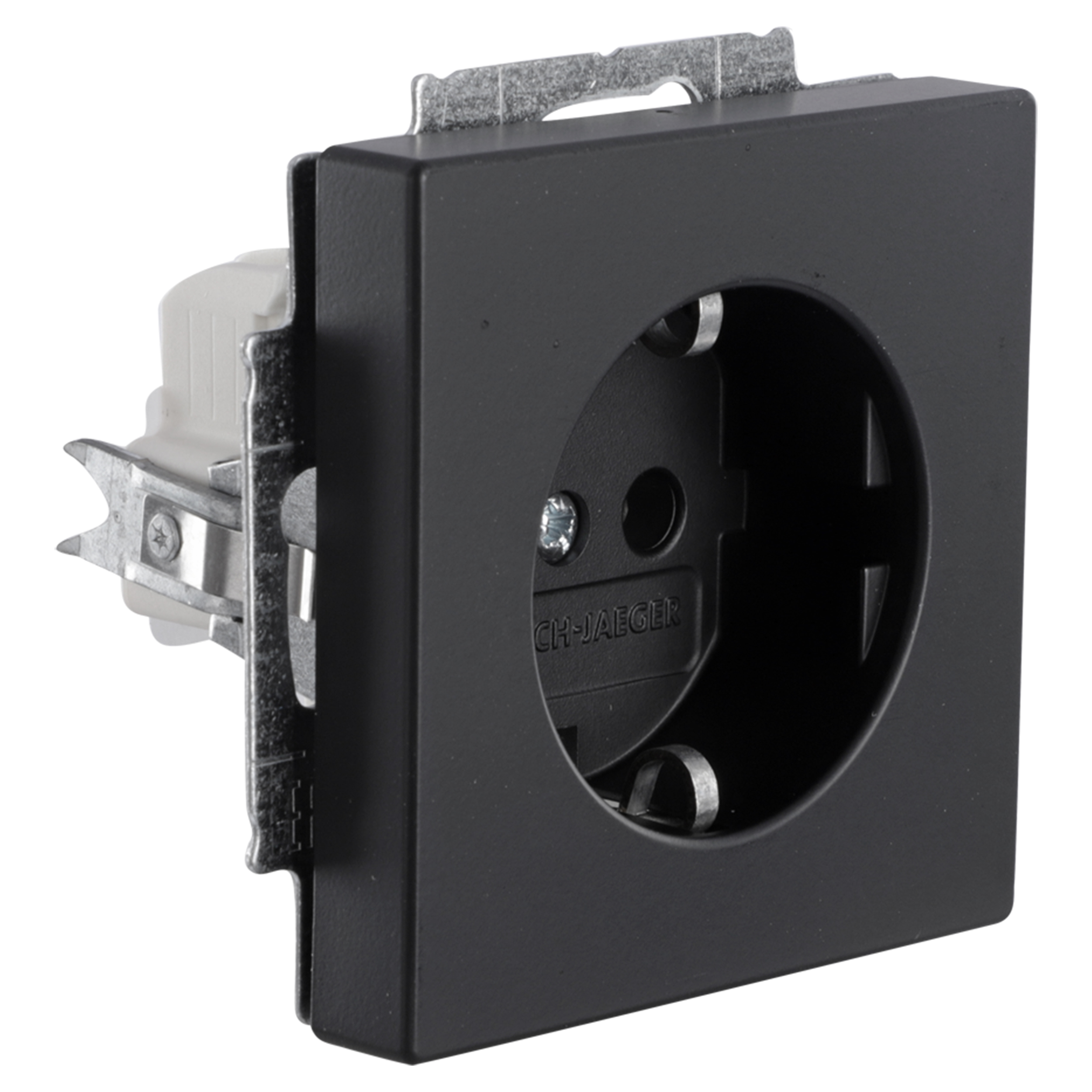 66.055.42 Busch-Jaeger Future Linear contactdoos inbouw - 1-voudig - randaarde zwart 