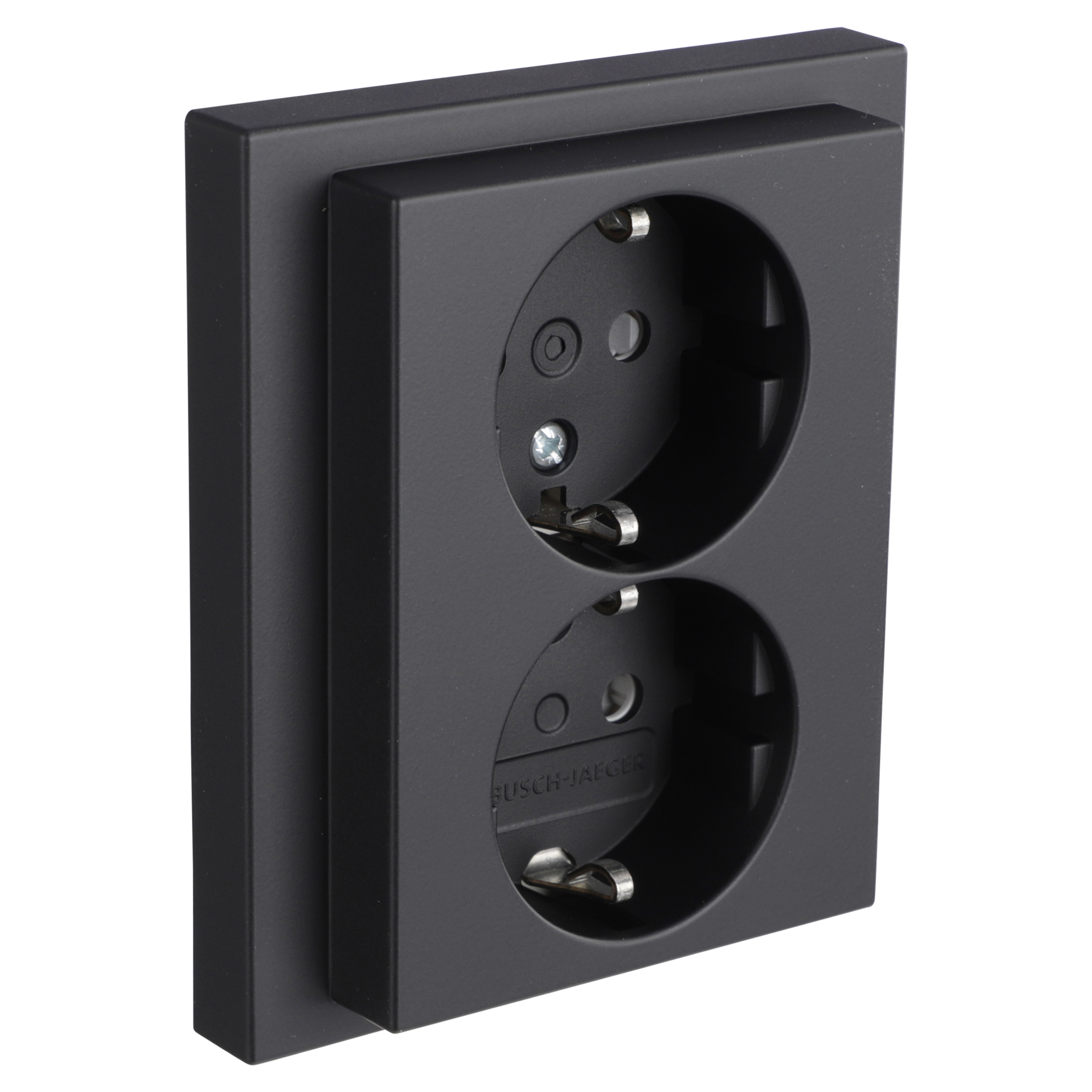 66.055.50 Busch-Jaeger Future Linear contactdoos inbouw - 2-voudig - randaarde zwart 