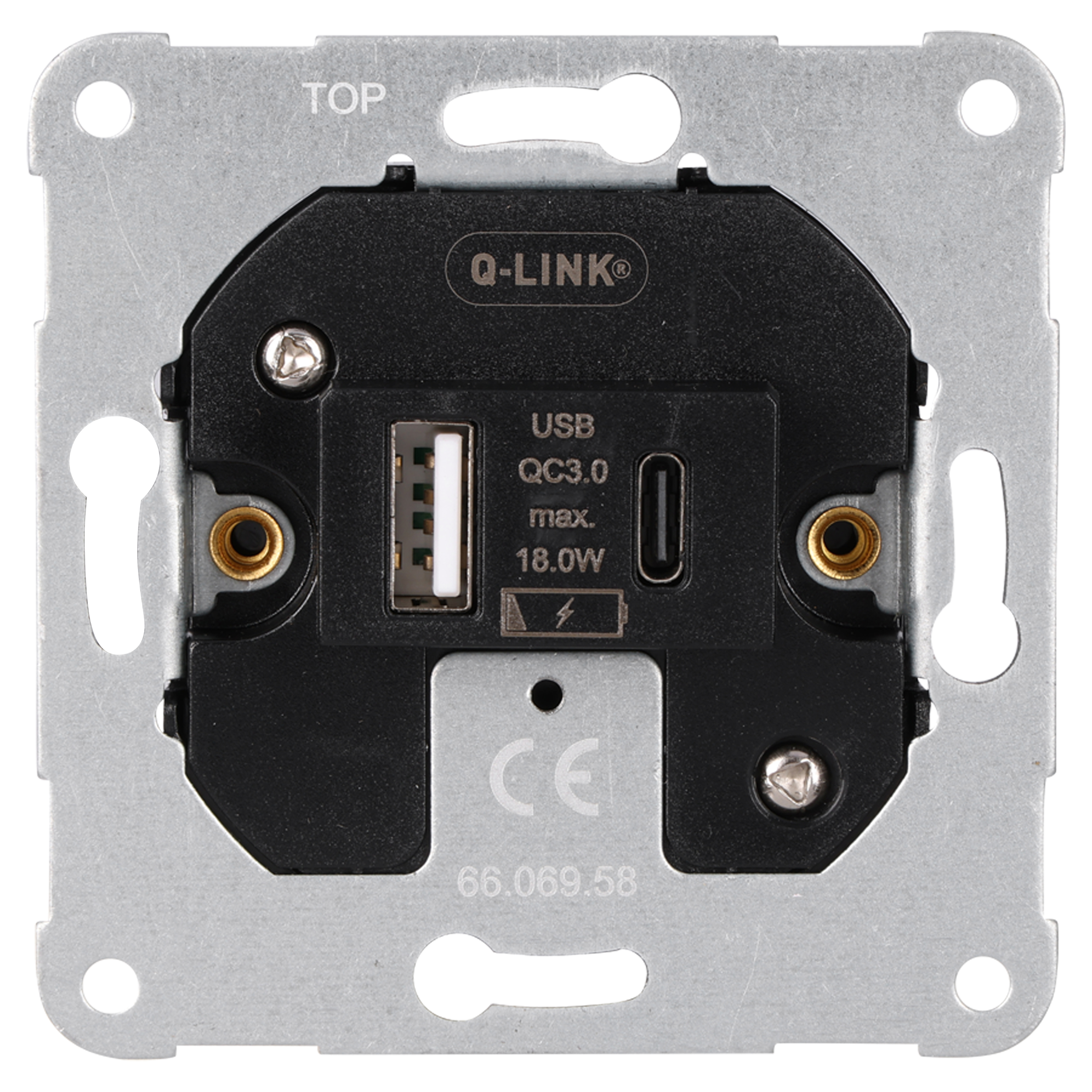 66.069.58 Q-Link  charger element inbouw - USB A/C - universeel  